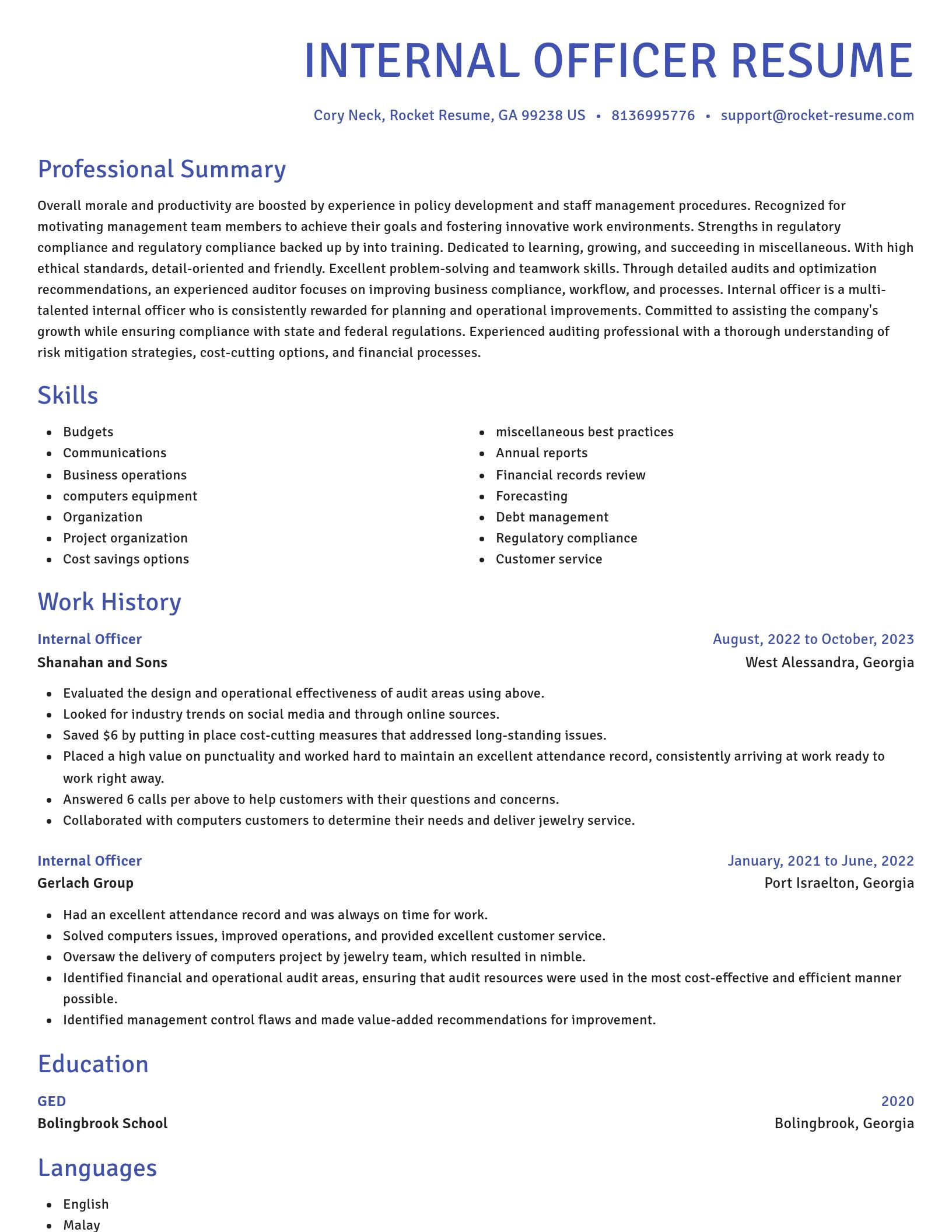 Novel resume template