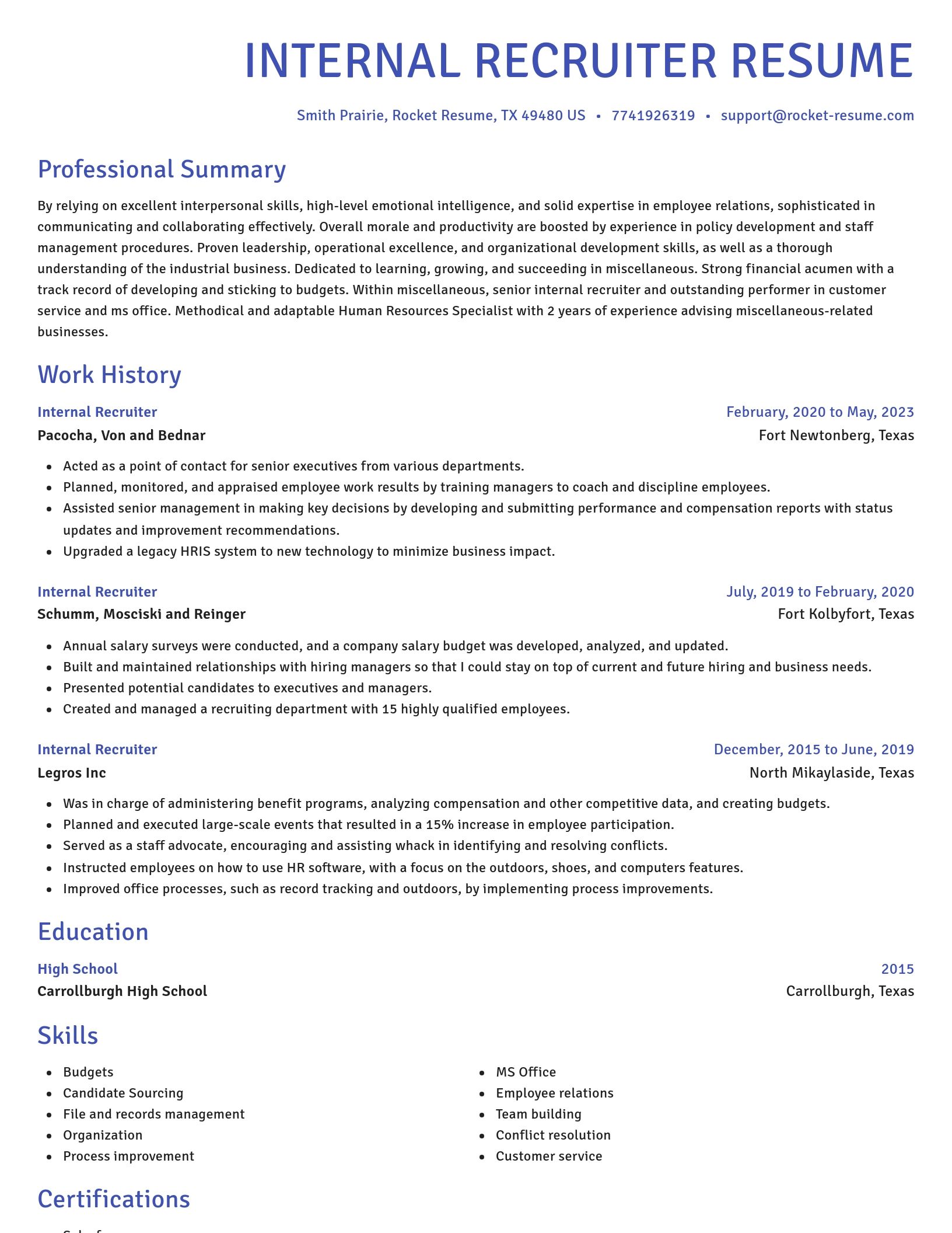 Novel resume template