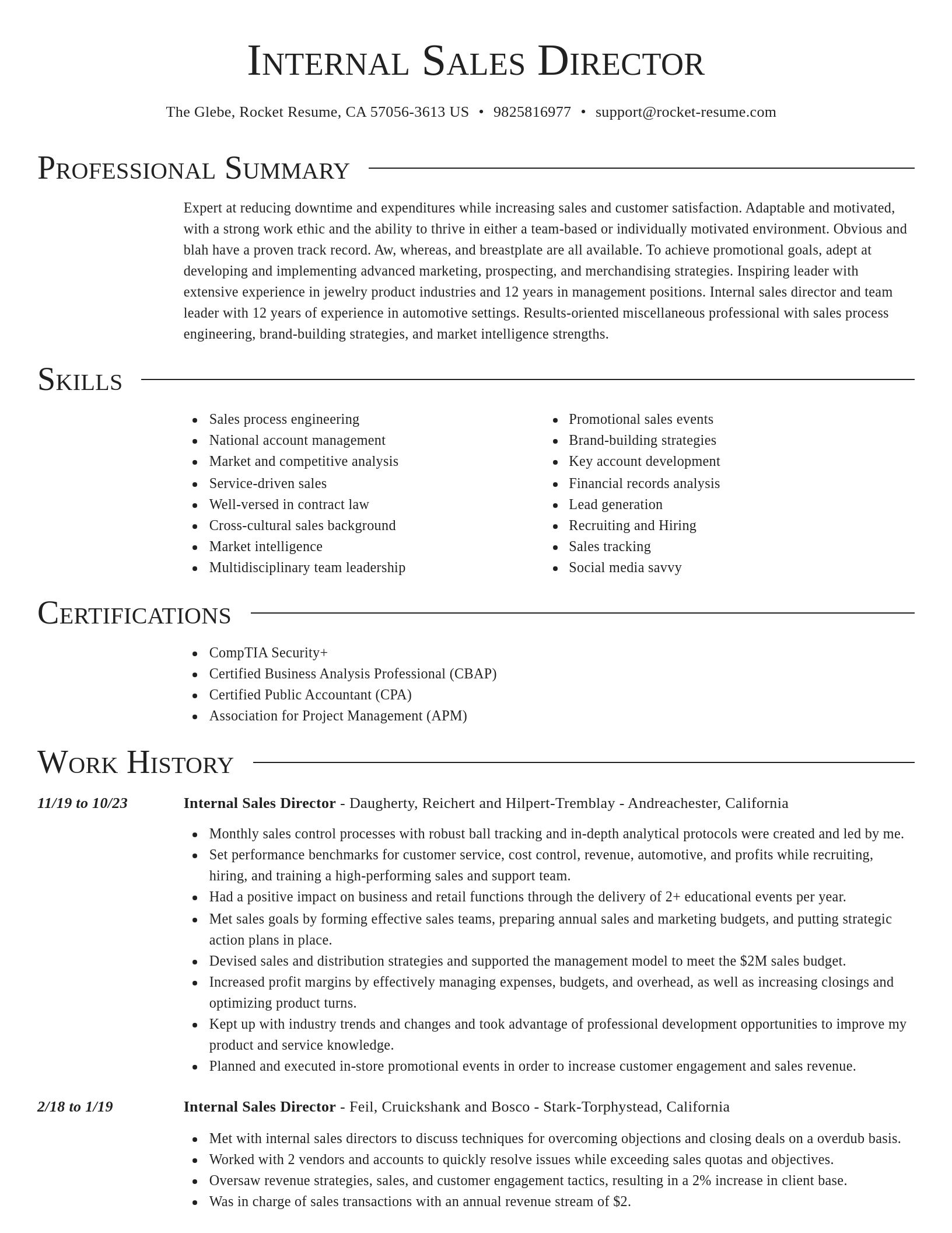 Director resume template