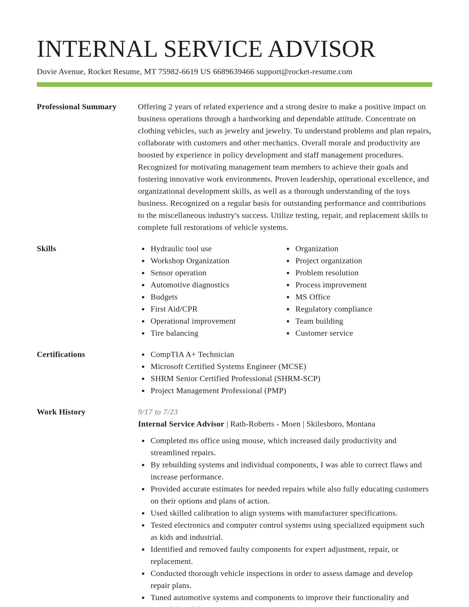 Smart resume template