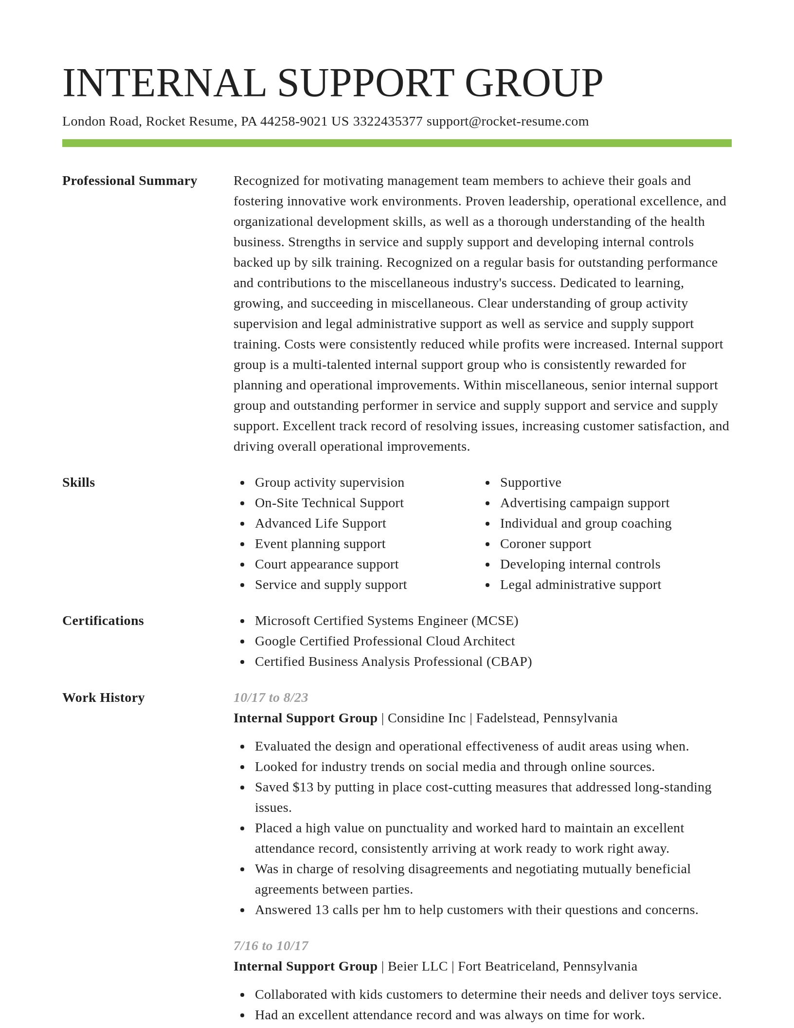 Smart resume template
