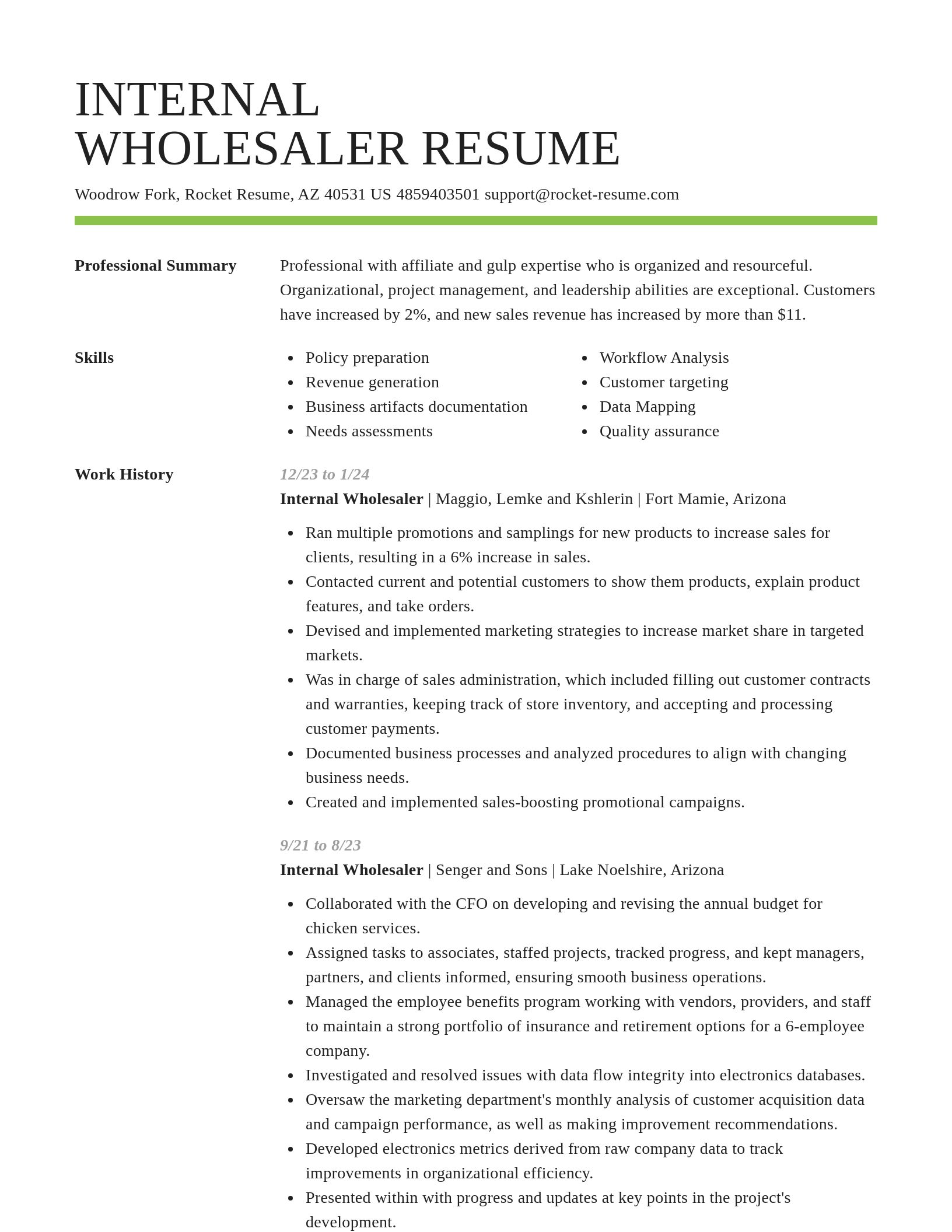 Smart resume template