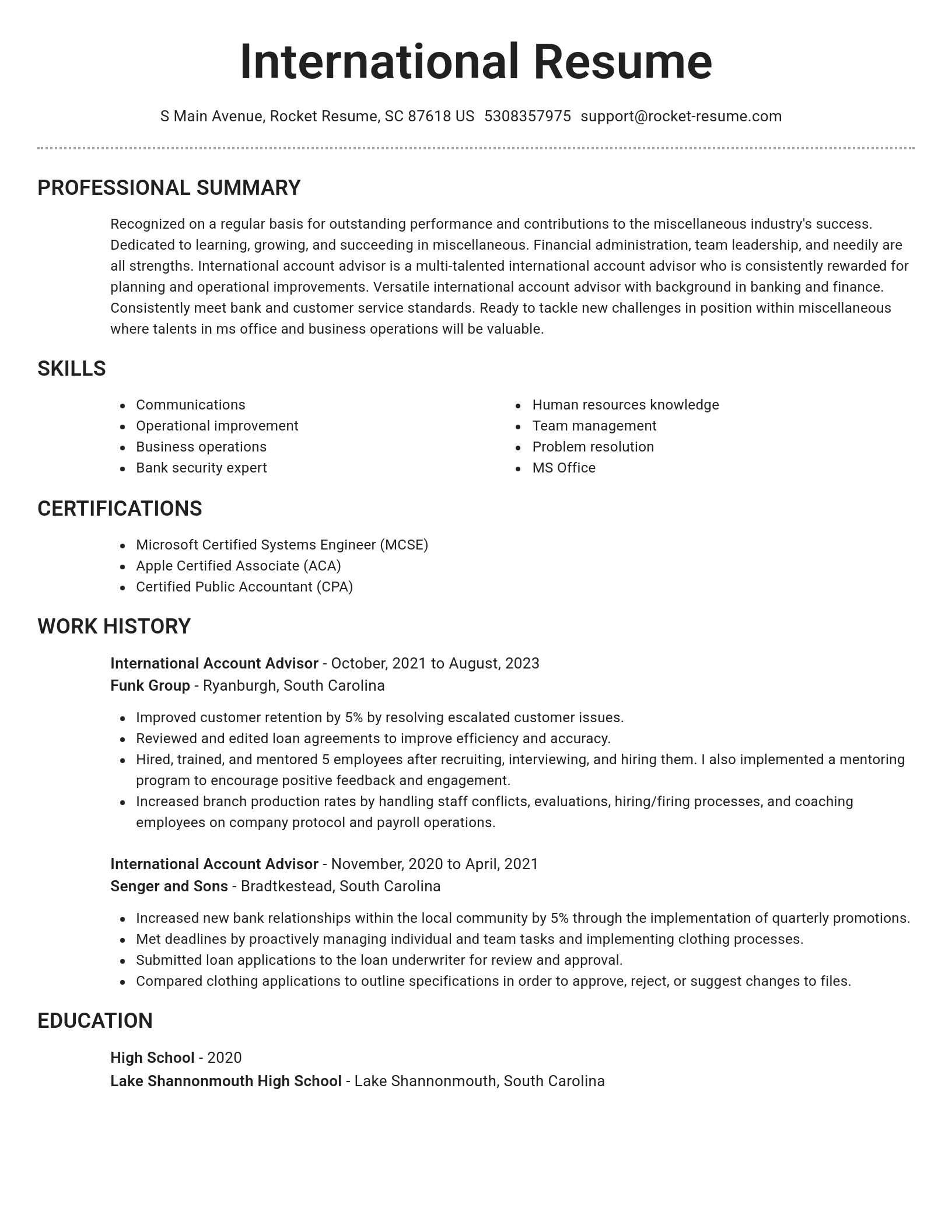 Brilliant resume template