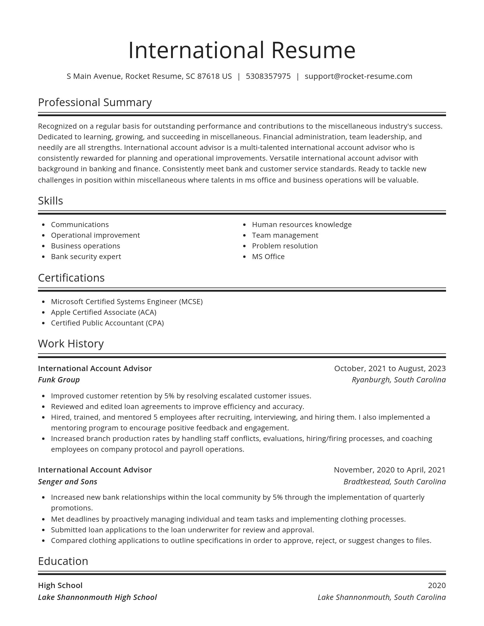 Spotlight resume template