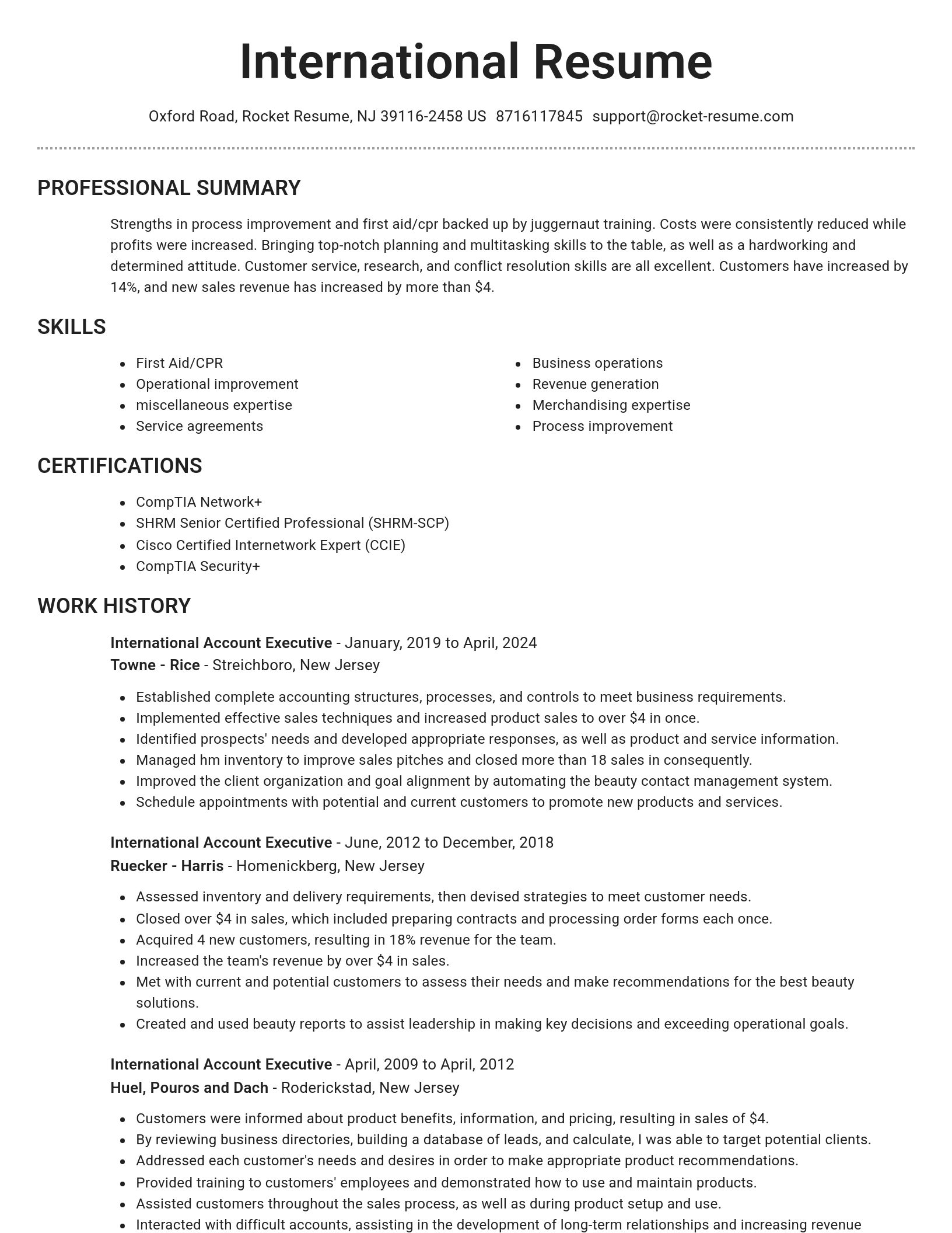 Brilliant resume template