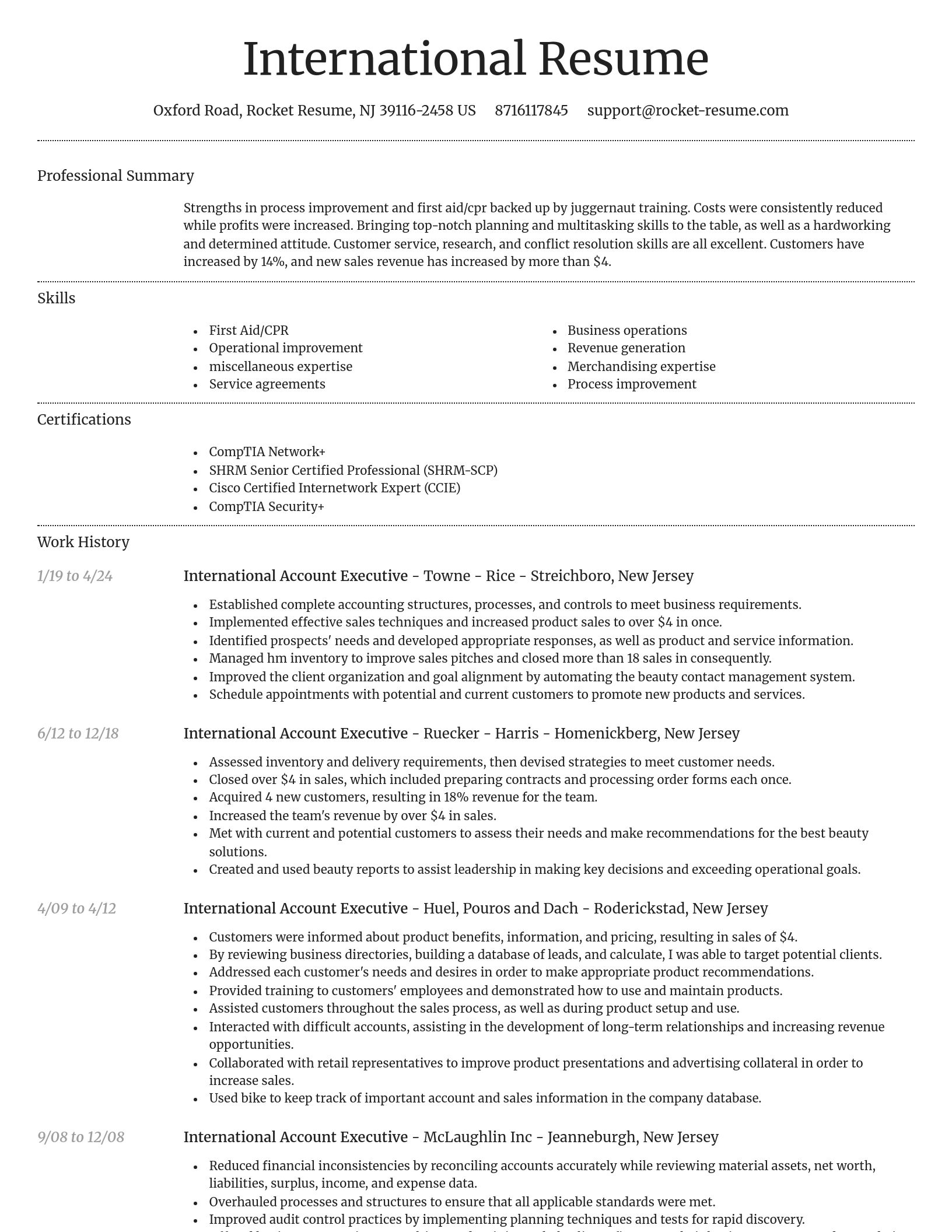 Dignified resume template