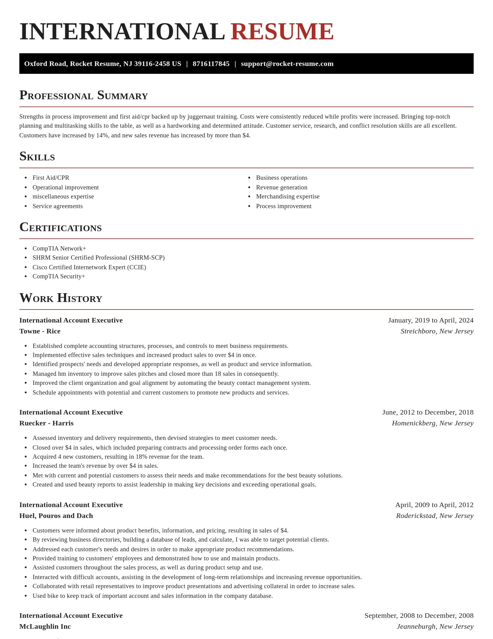 Exquisite resume template