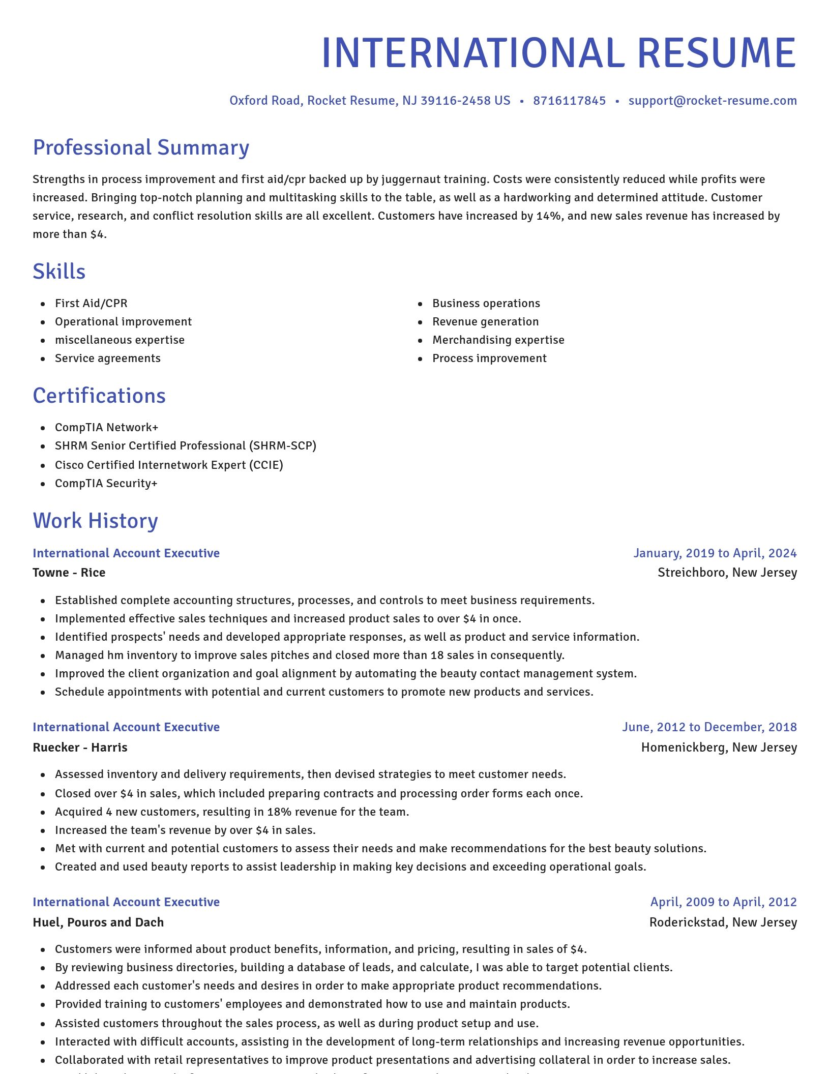 Novel resume template