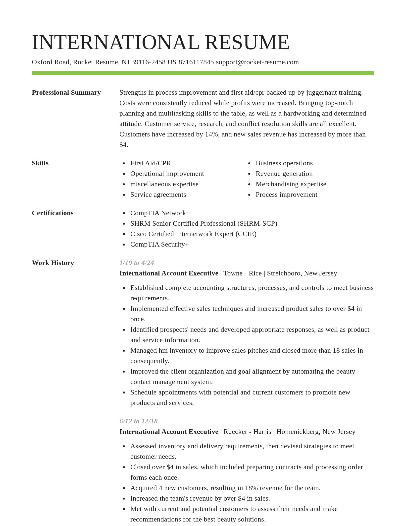 Smart resume template