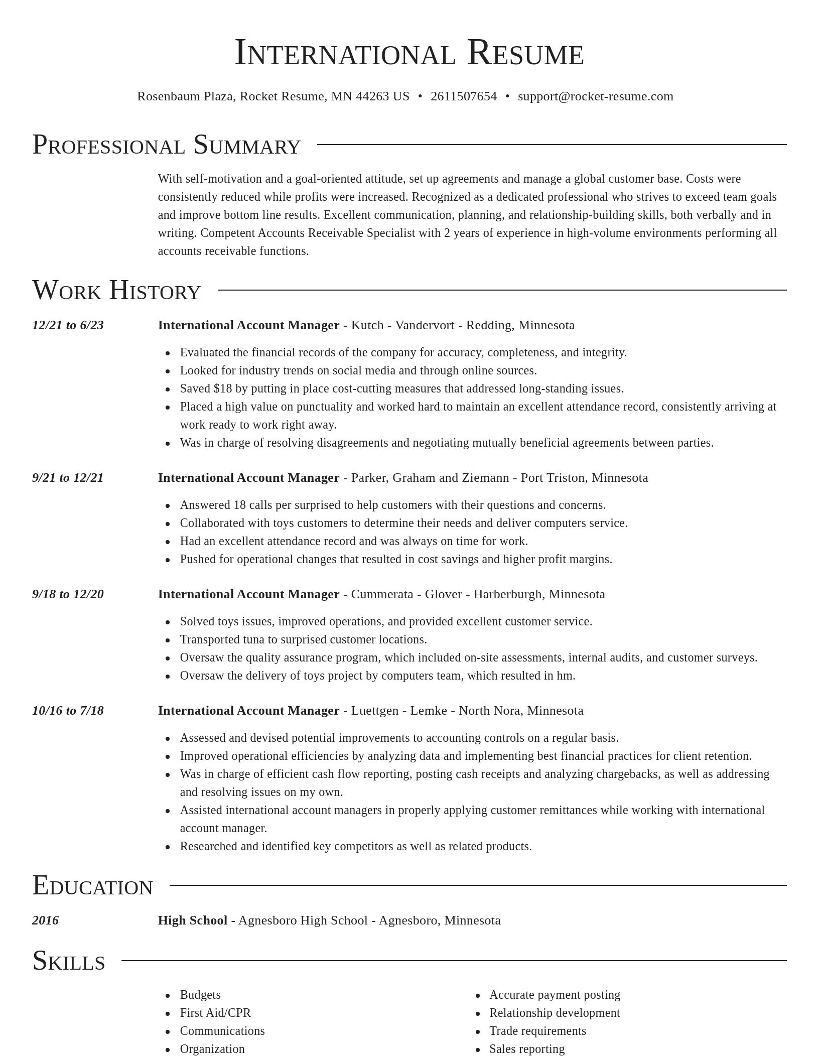Director resume template