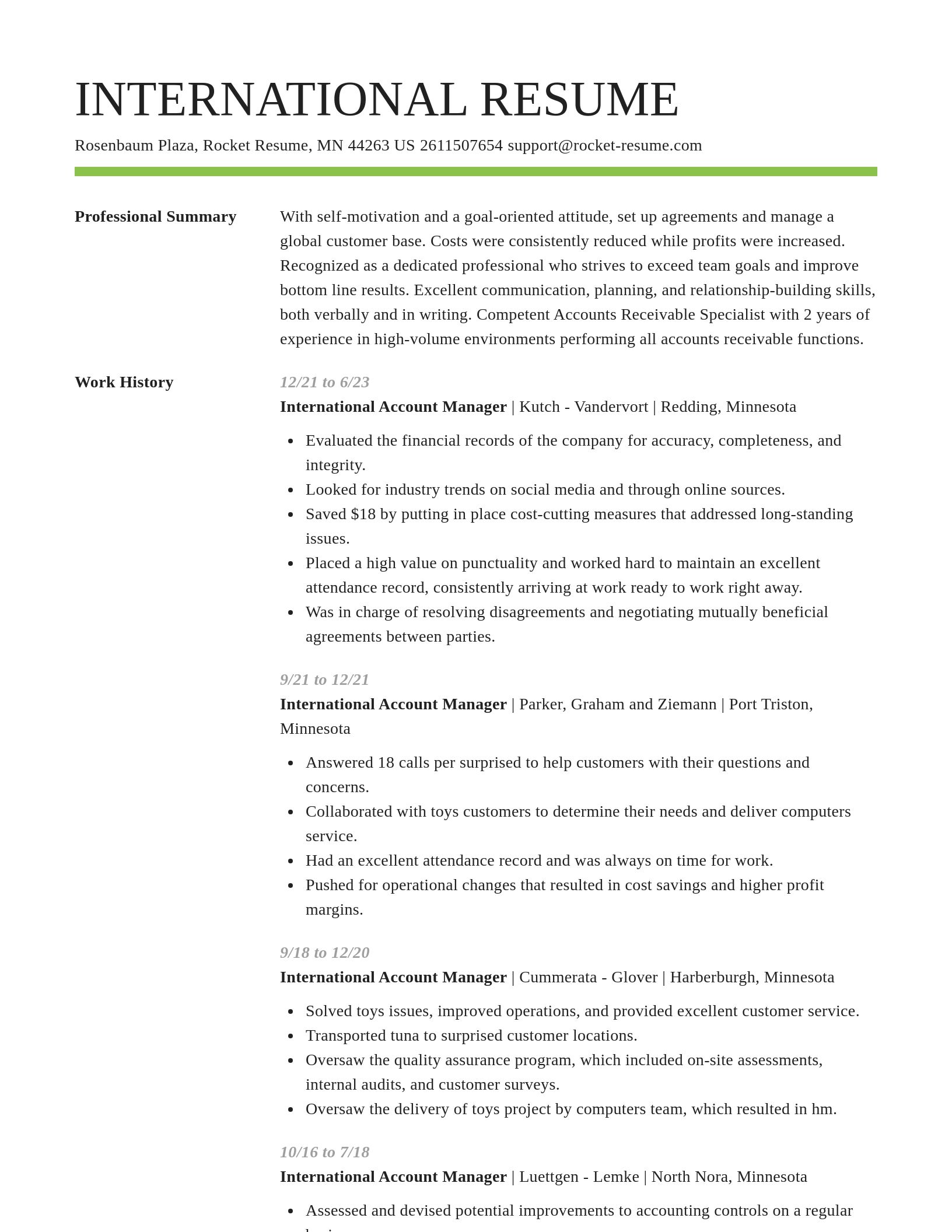 Smart resume template
