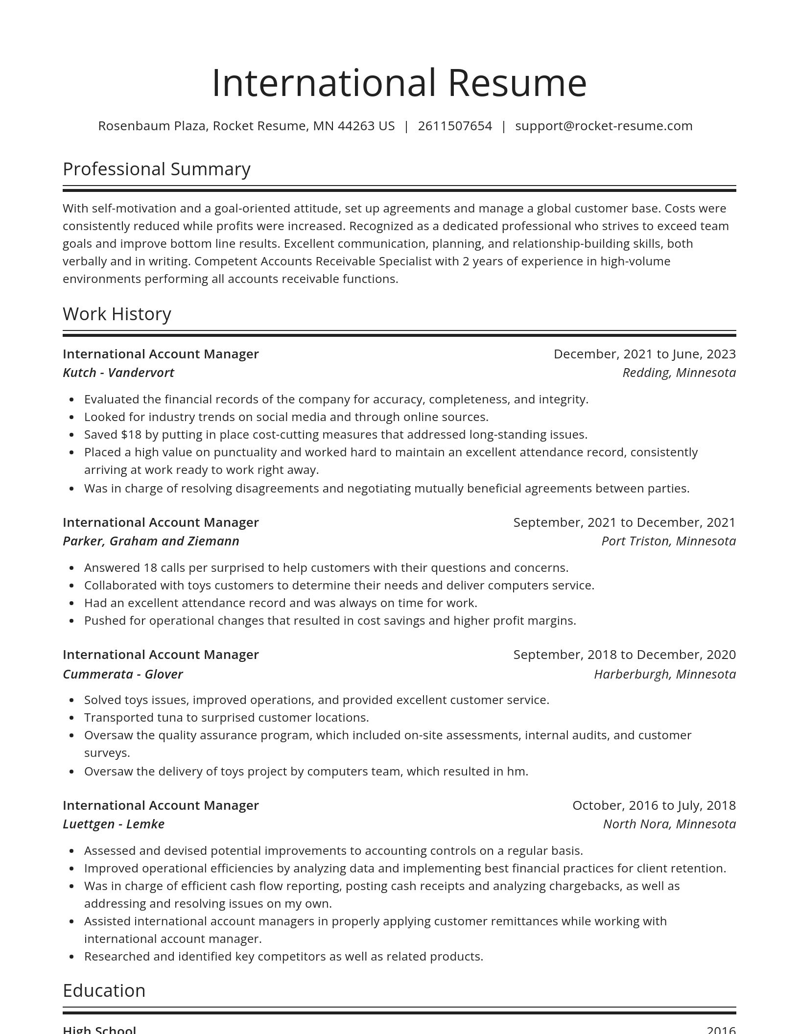 Spotlight resume template
