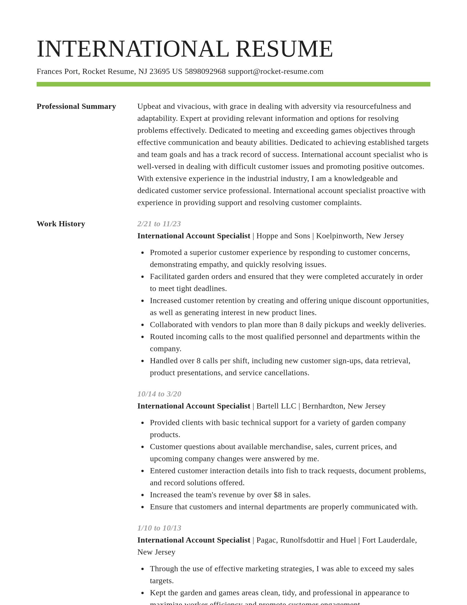 Smart resume template