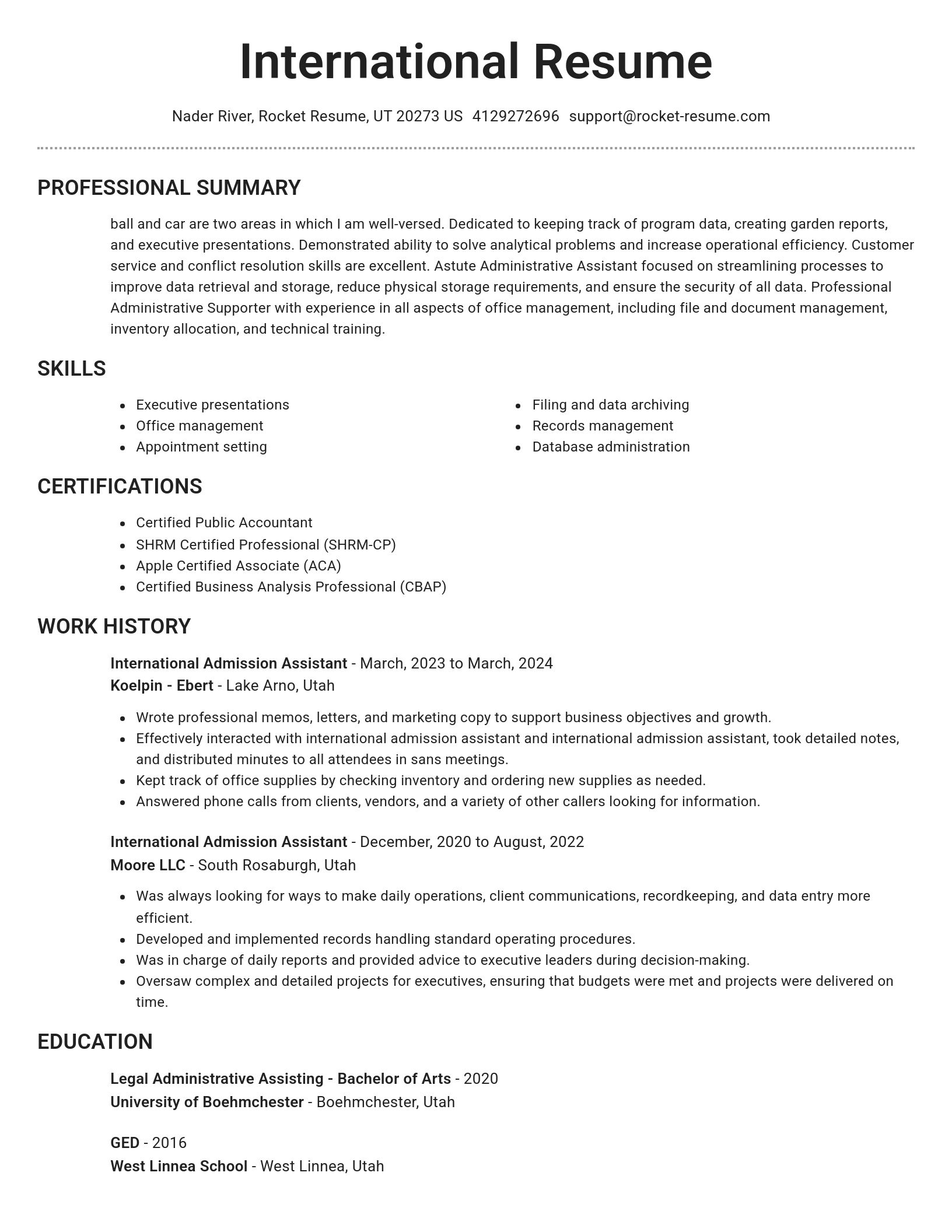 Brilliant resume template