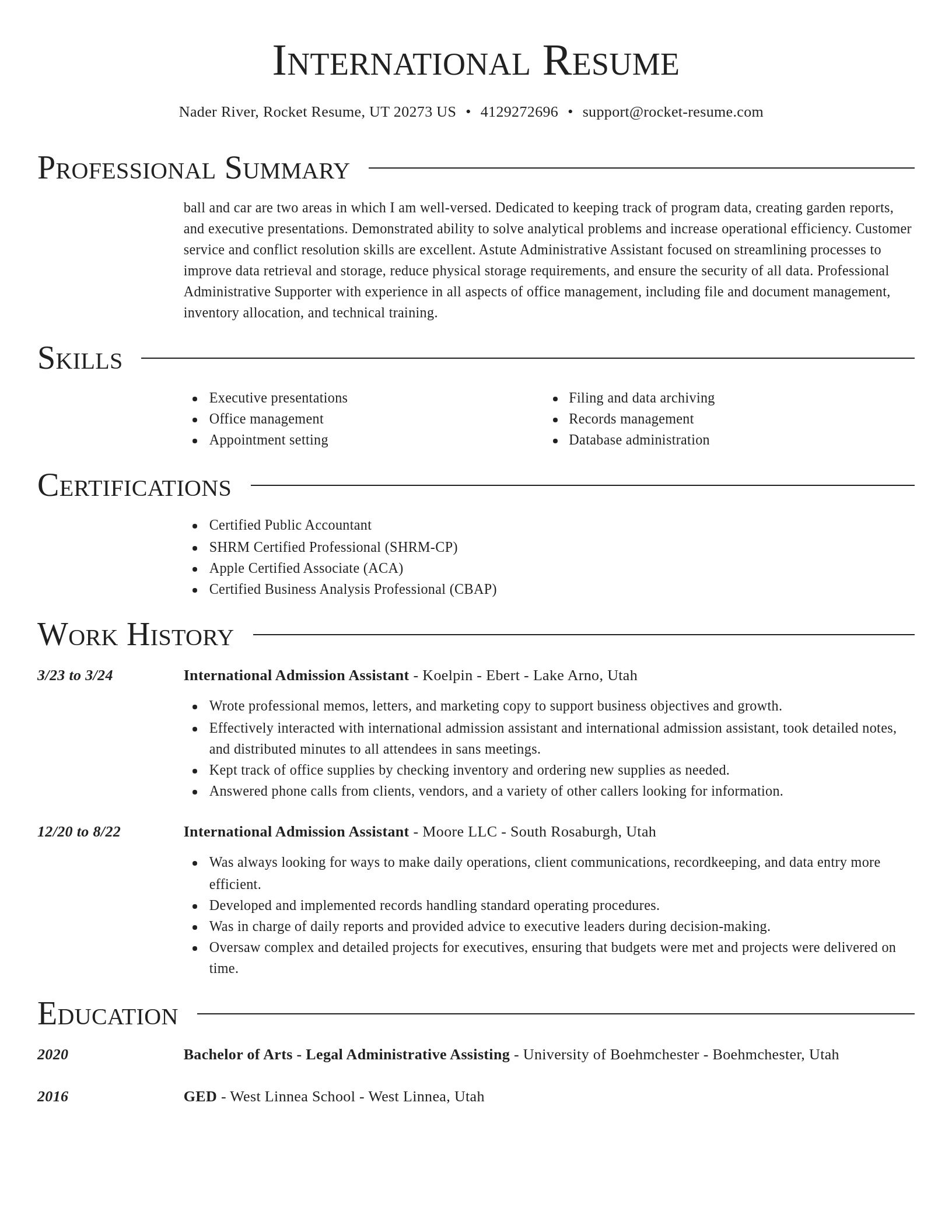 Director resume template