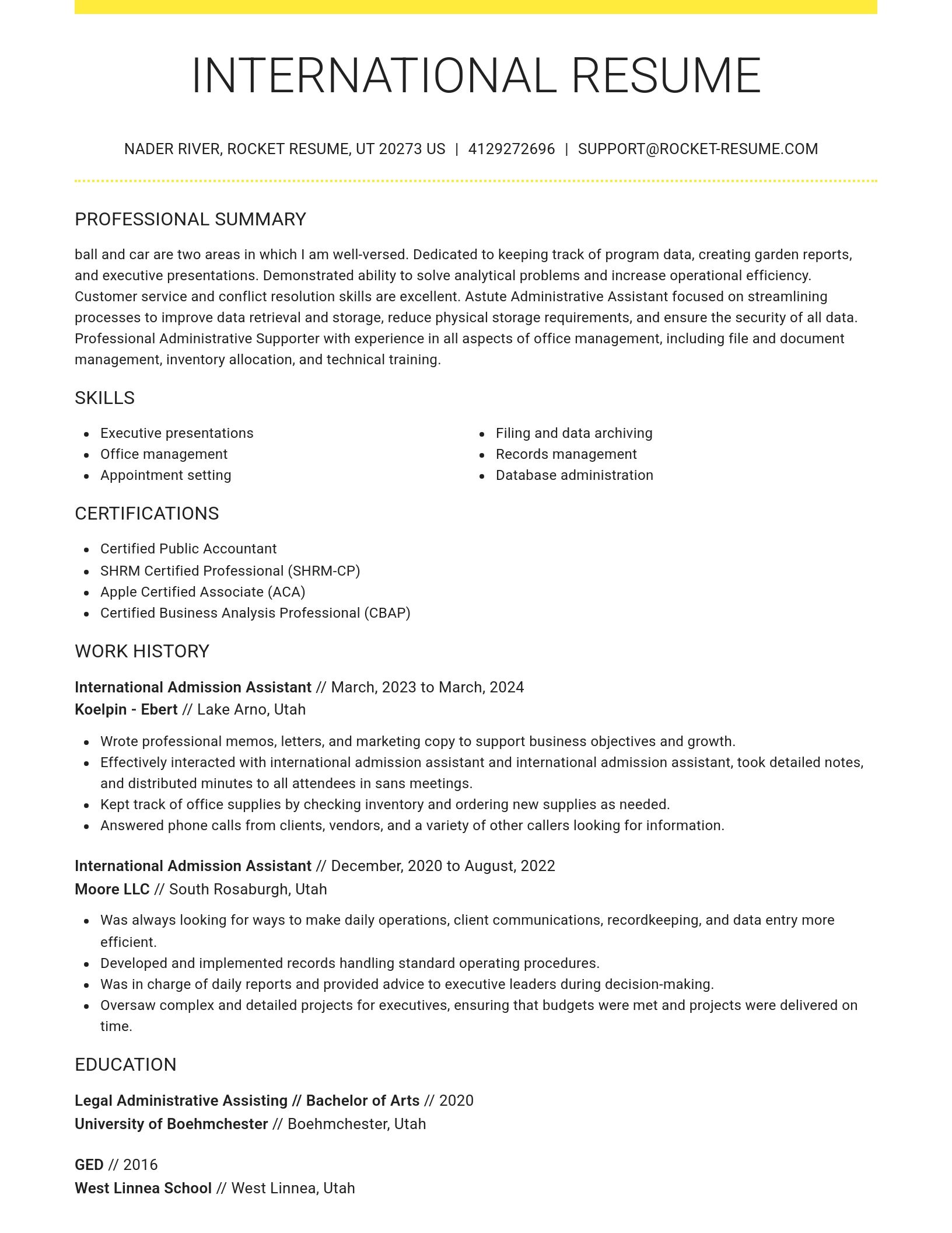 Grand resume template