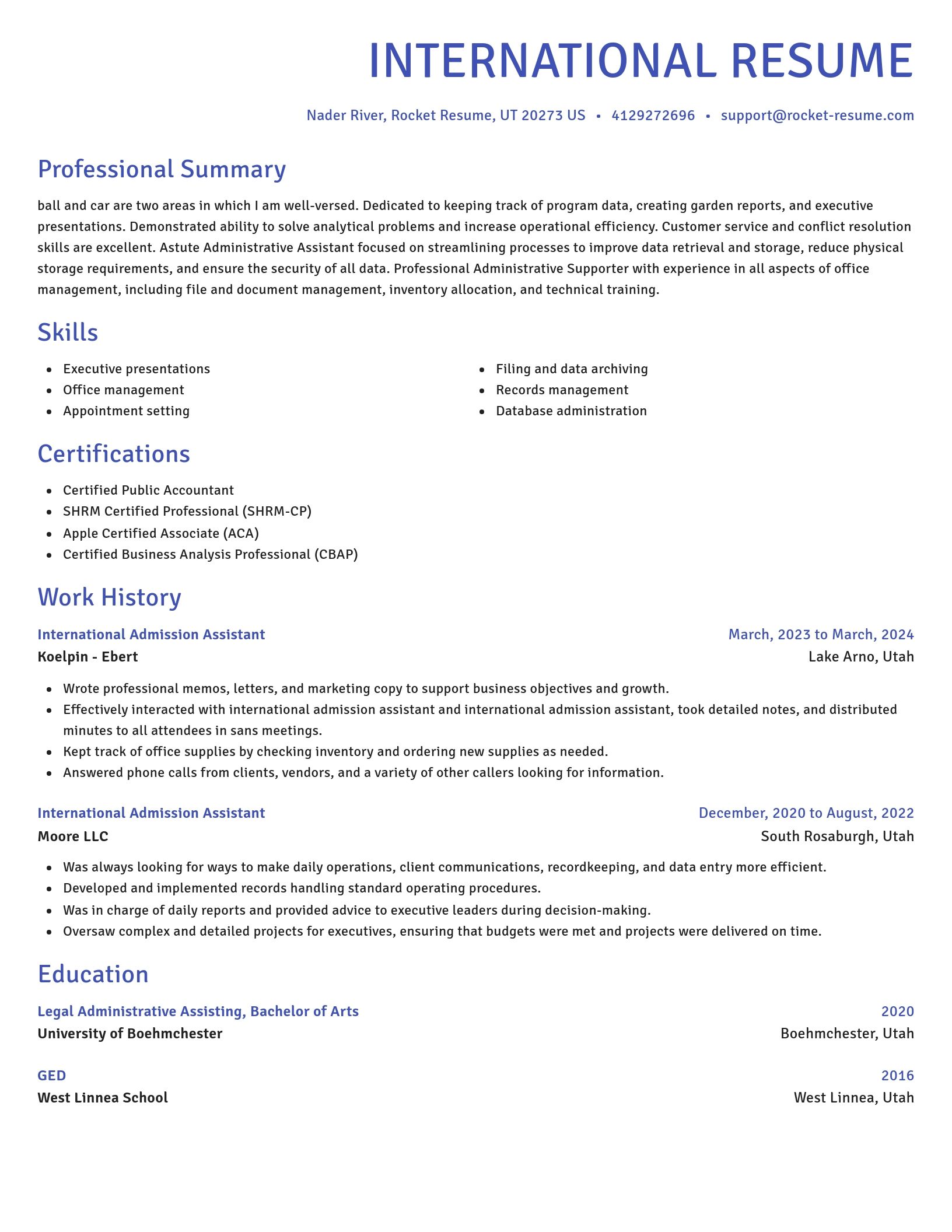 Novel resume template