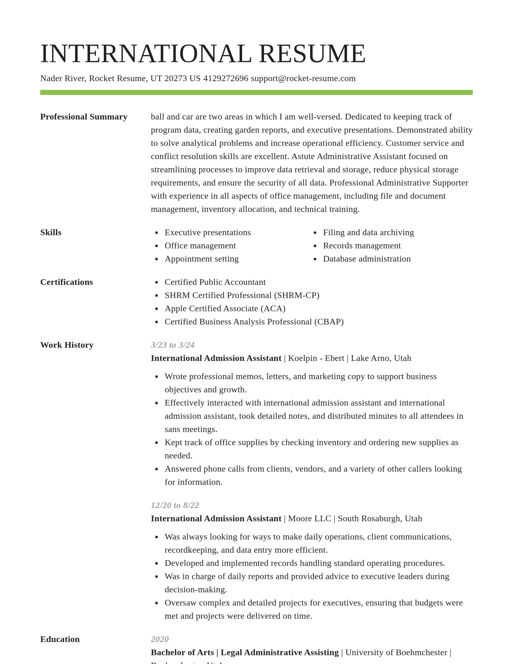 Smart resume template