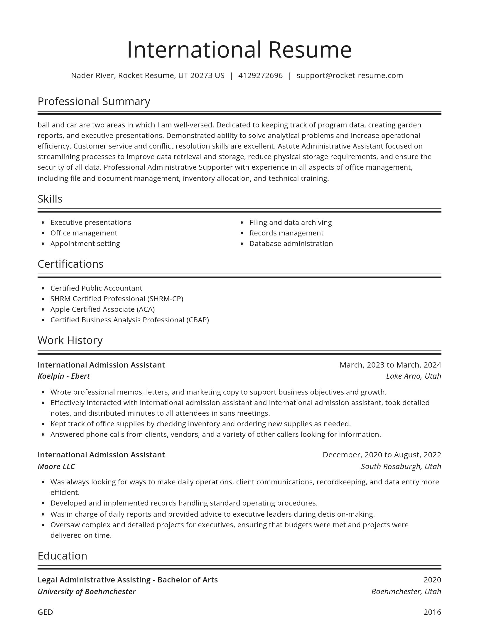Spotlight resume template