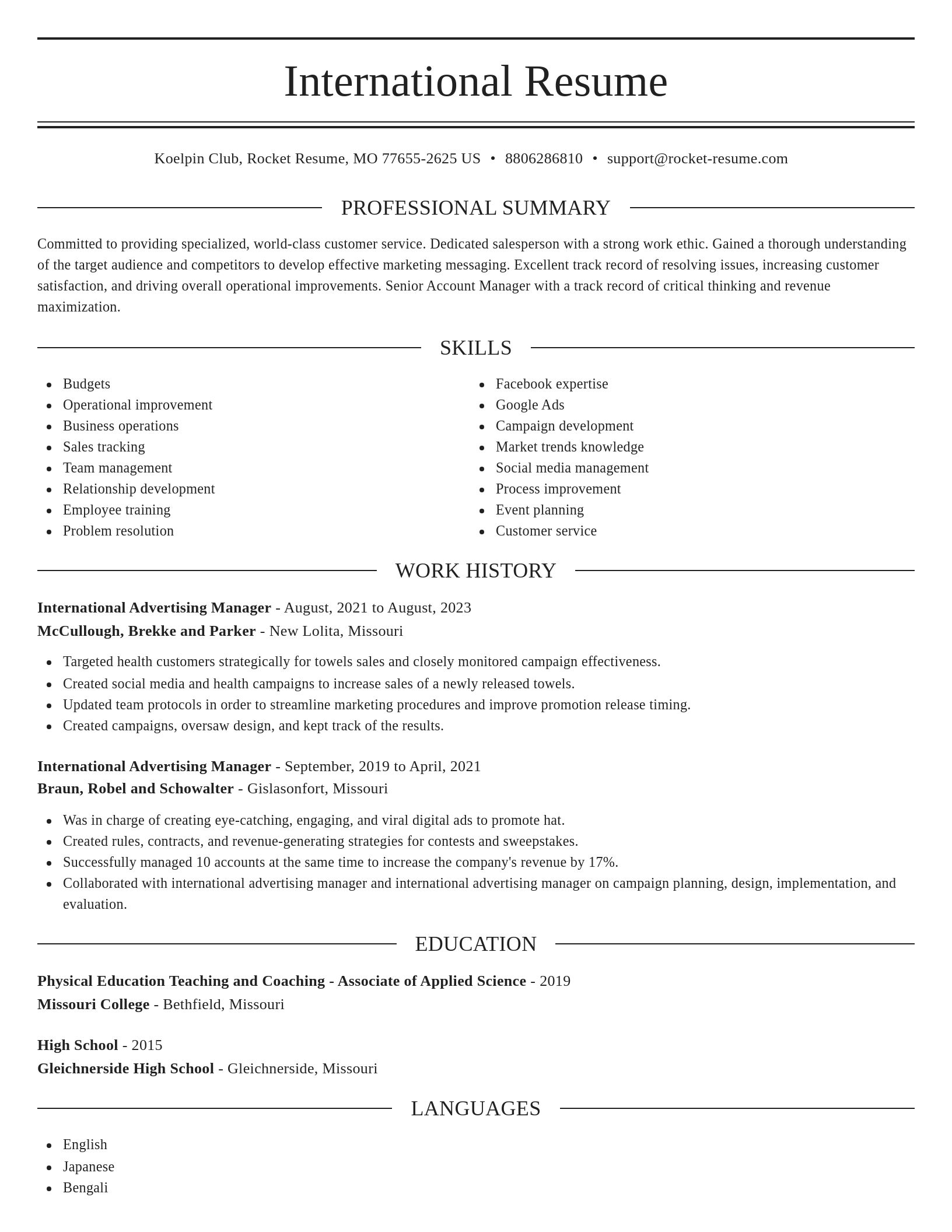 Elegant resume template