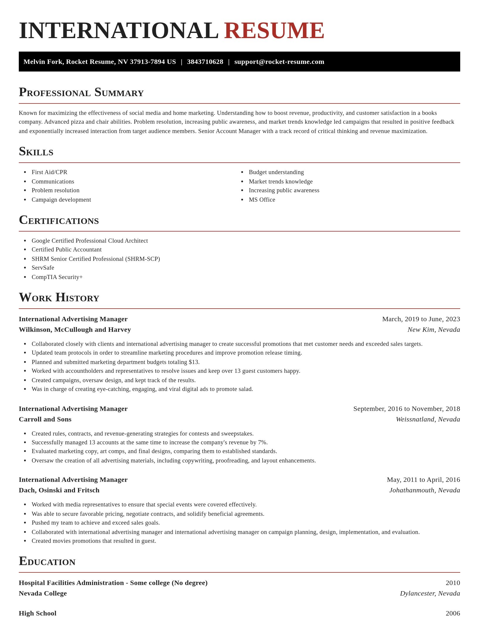 Exquisite resume template