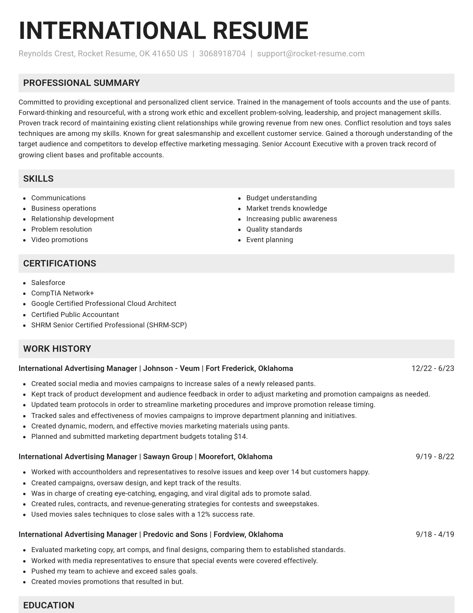Genius resume template