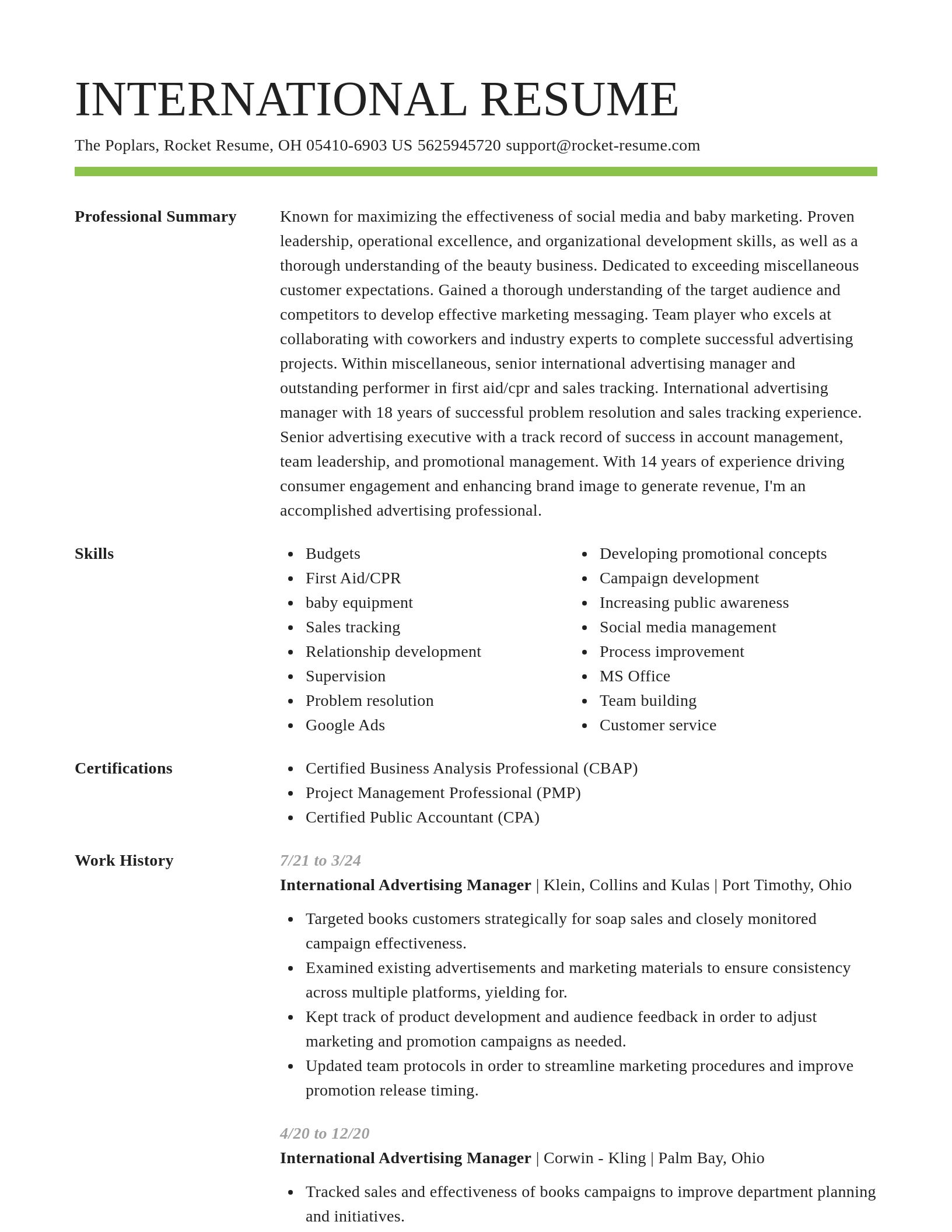Smart resume template