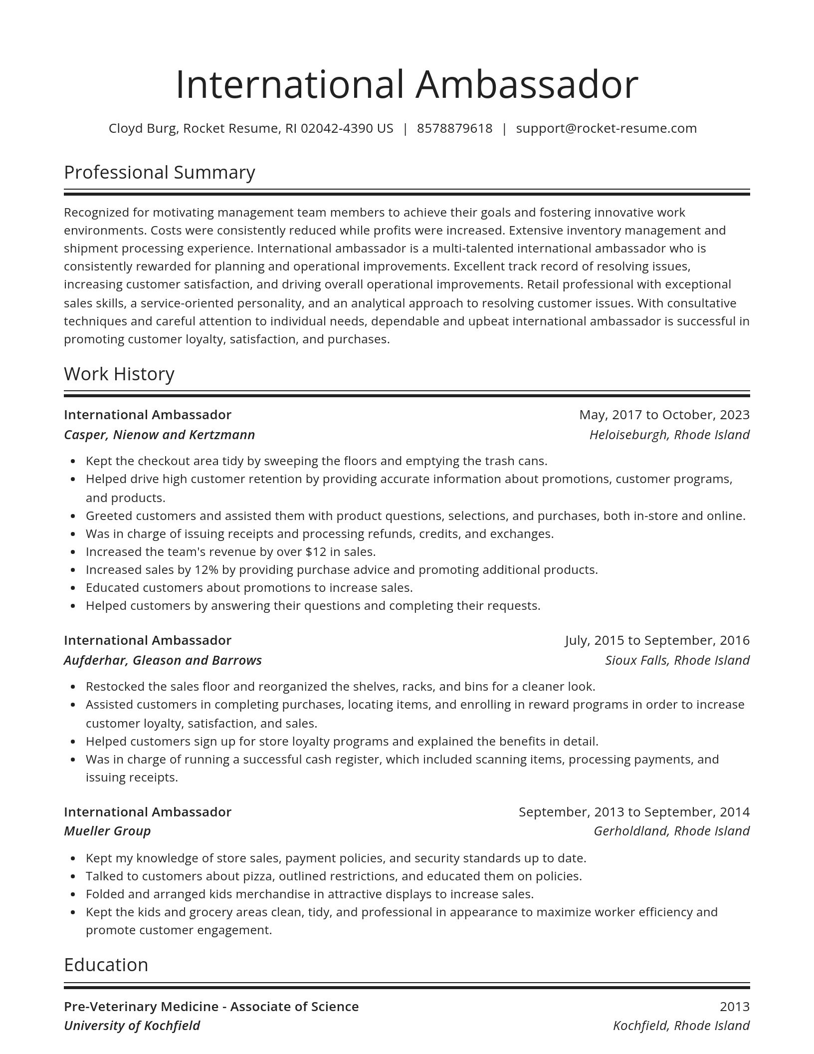 Spotlight resume template