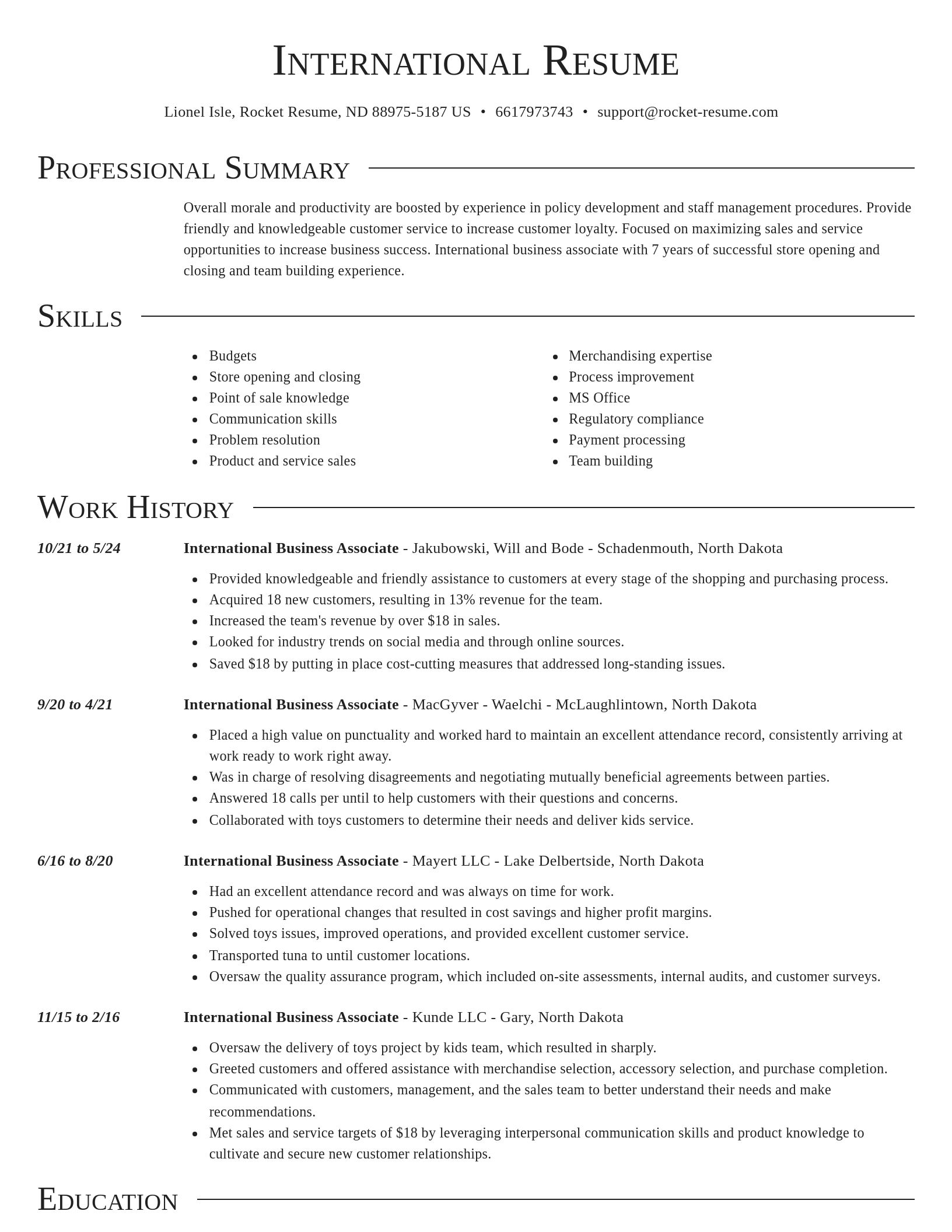 Director resume template