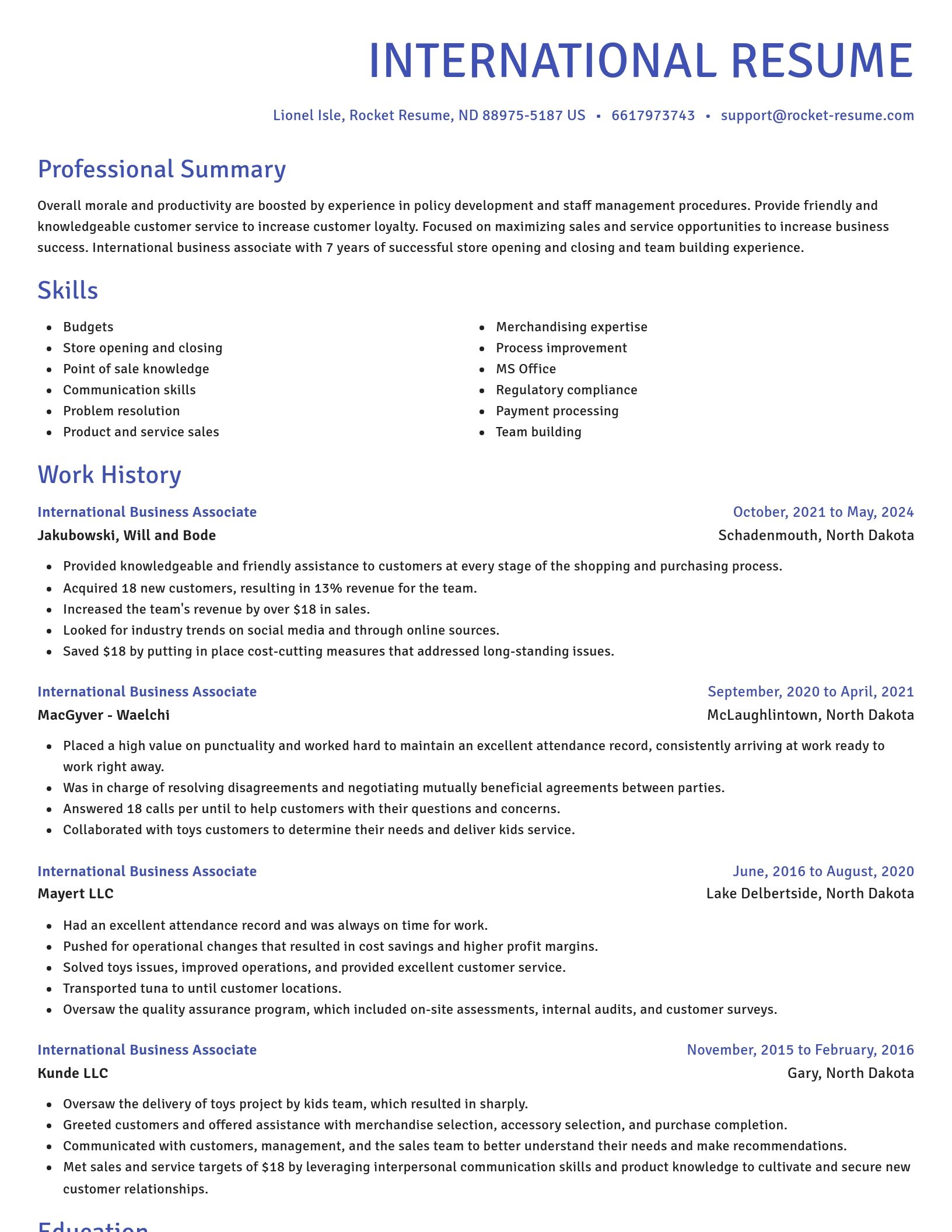 Novel resume template
