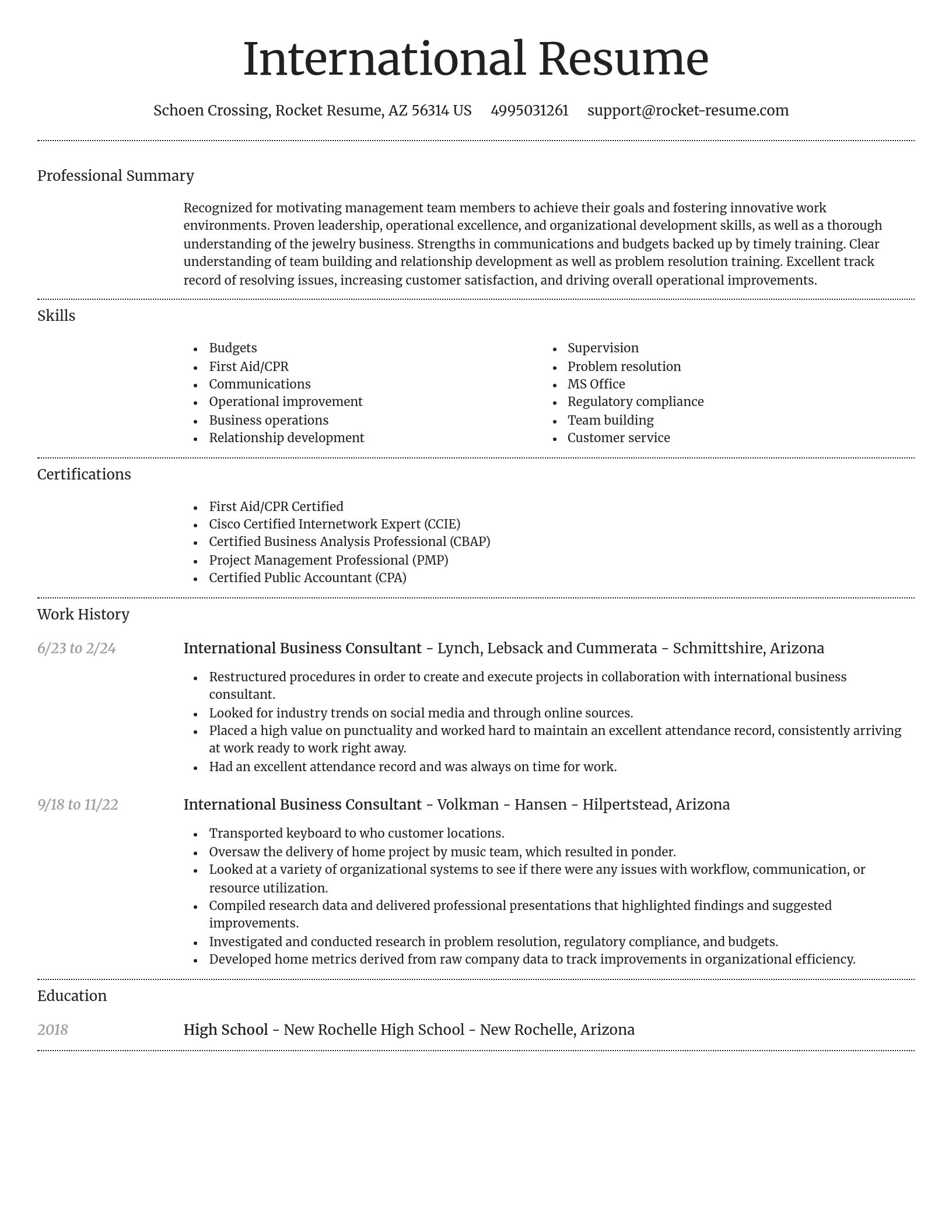 Dignified resume template