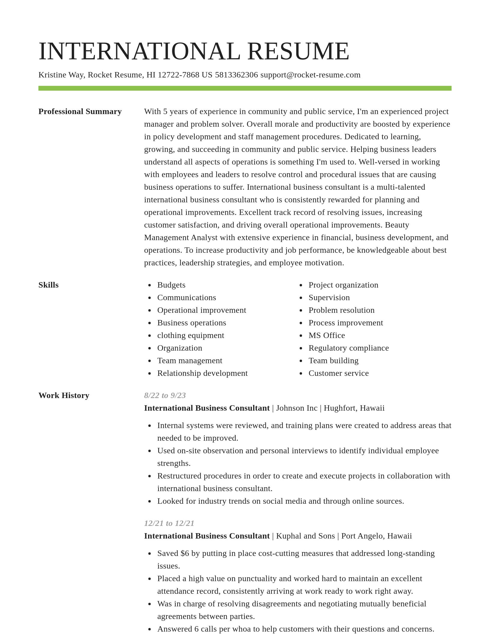 Smart resume template