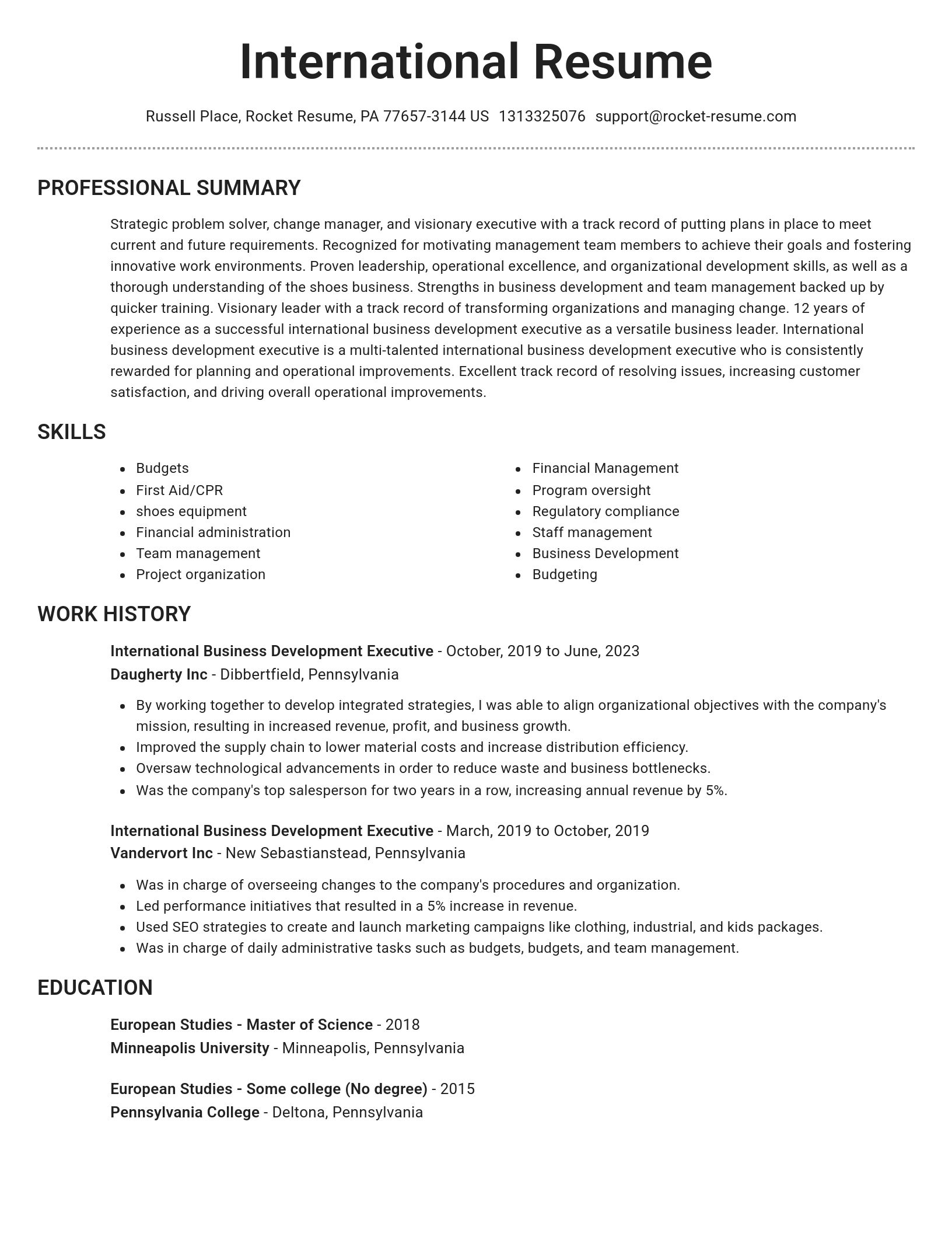 Brilliant resume template