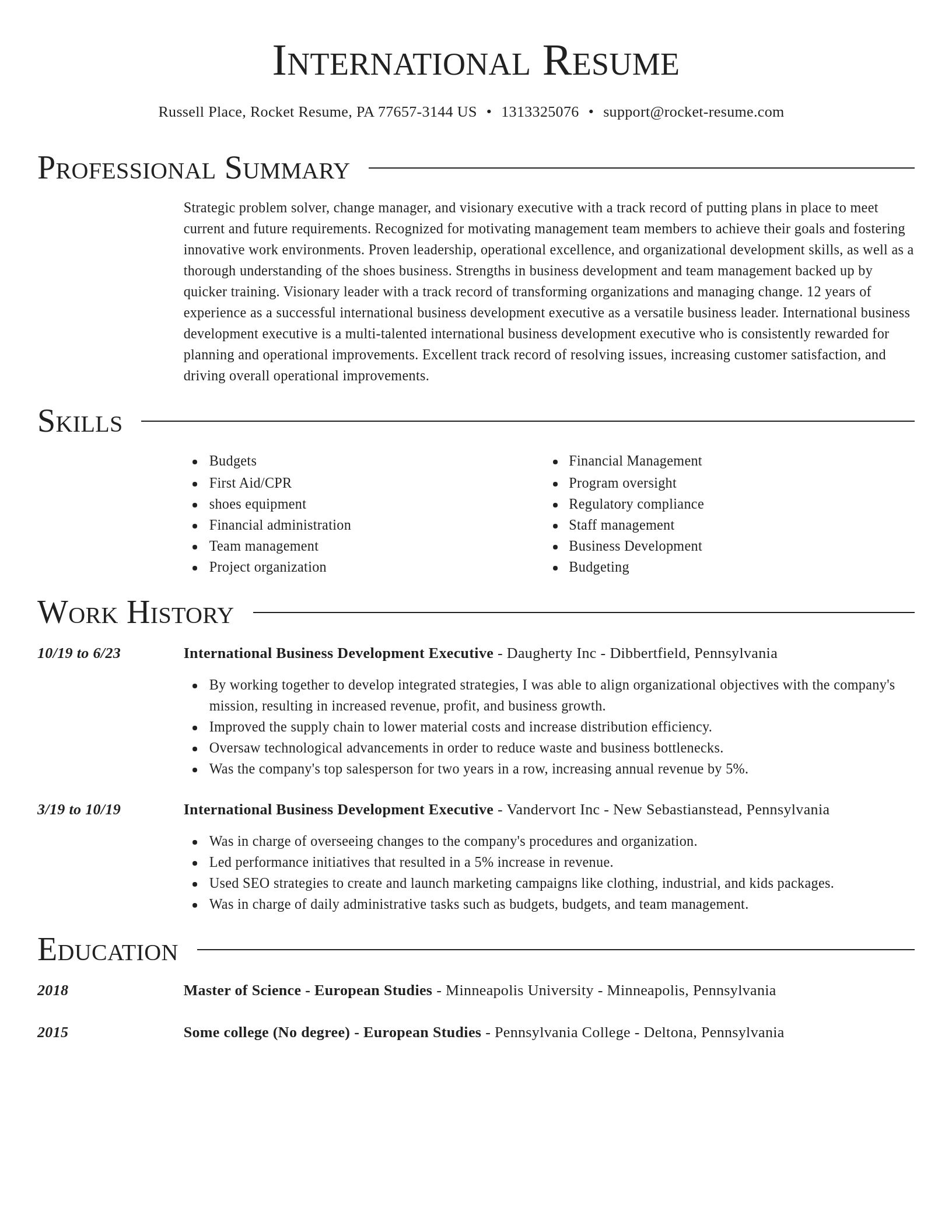 Director resume template