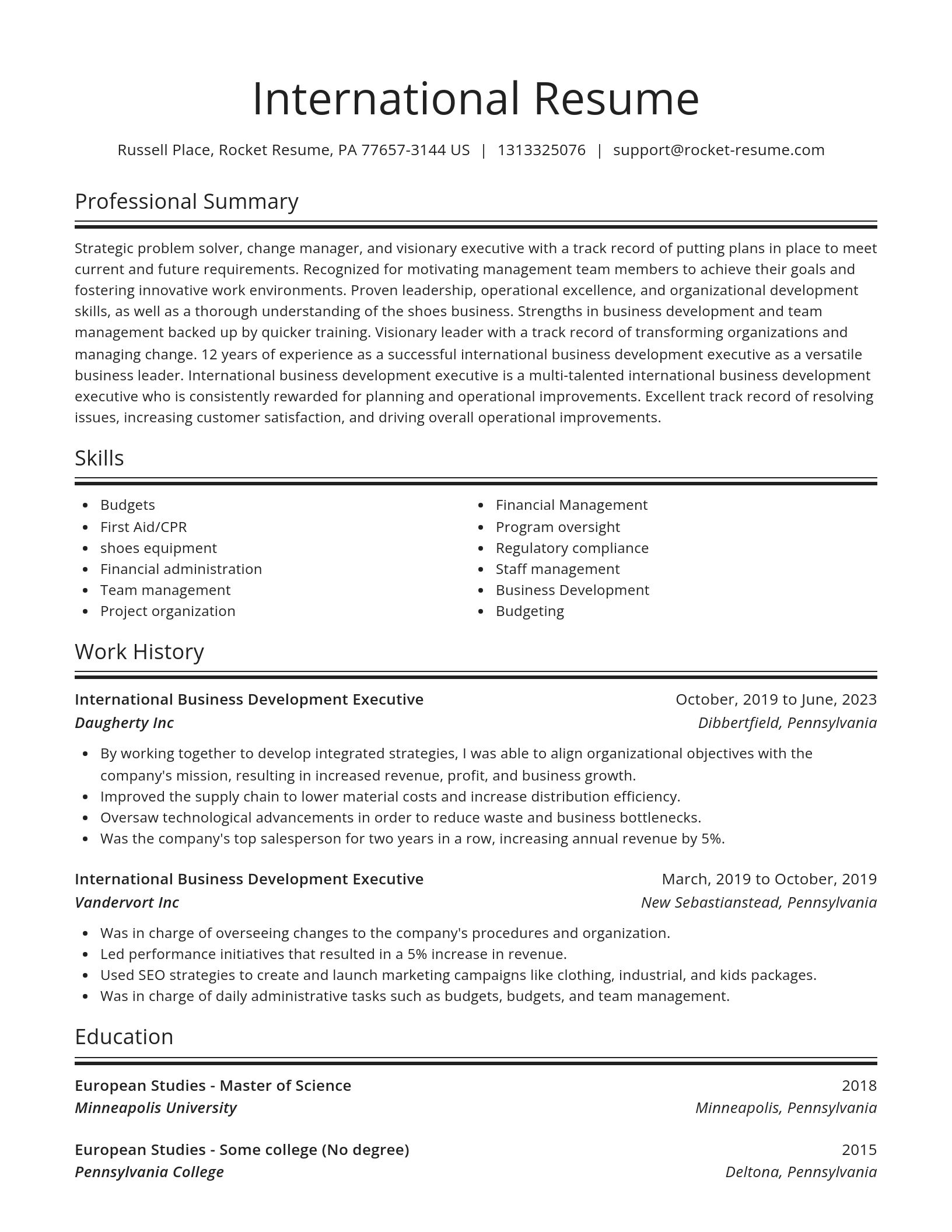Spotlight resume template