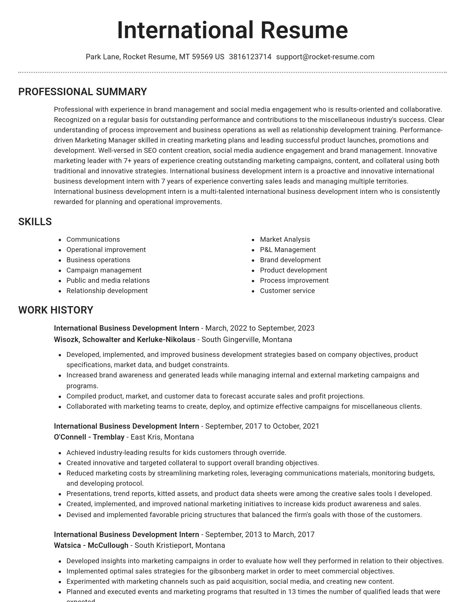 Brilliant resume template