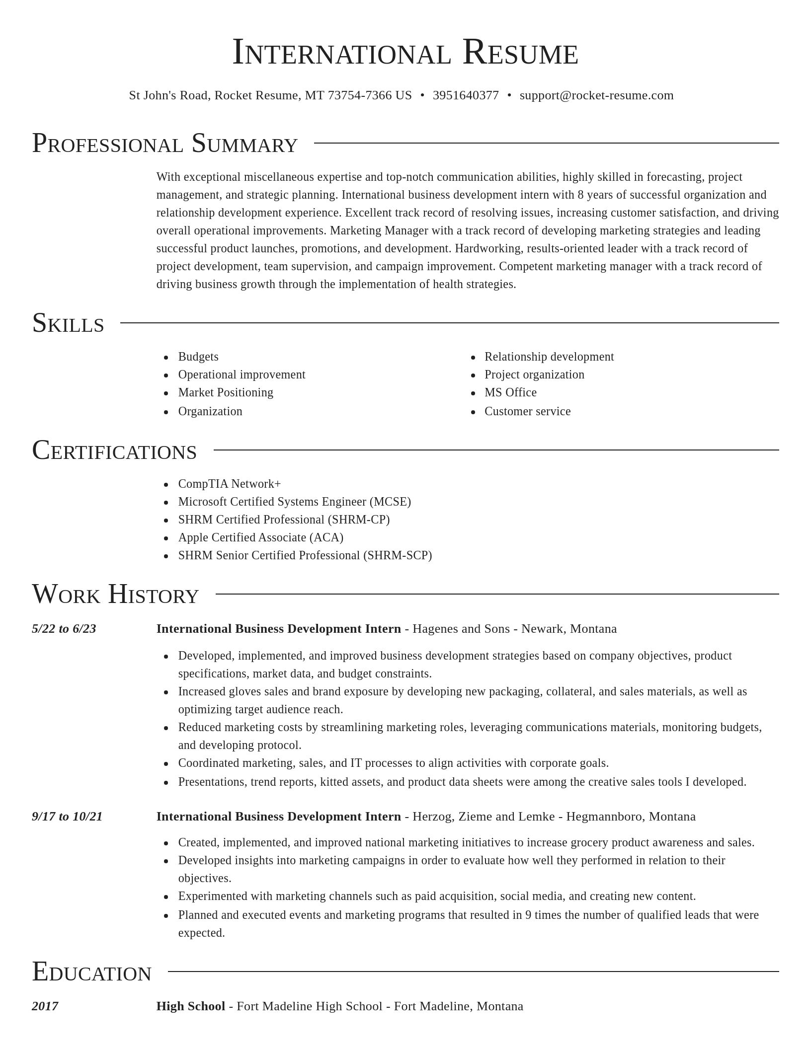 Director resume template