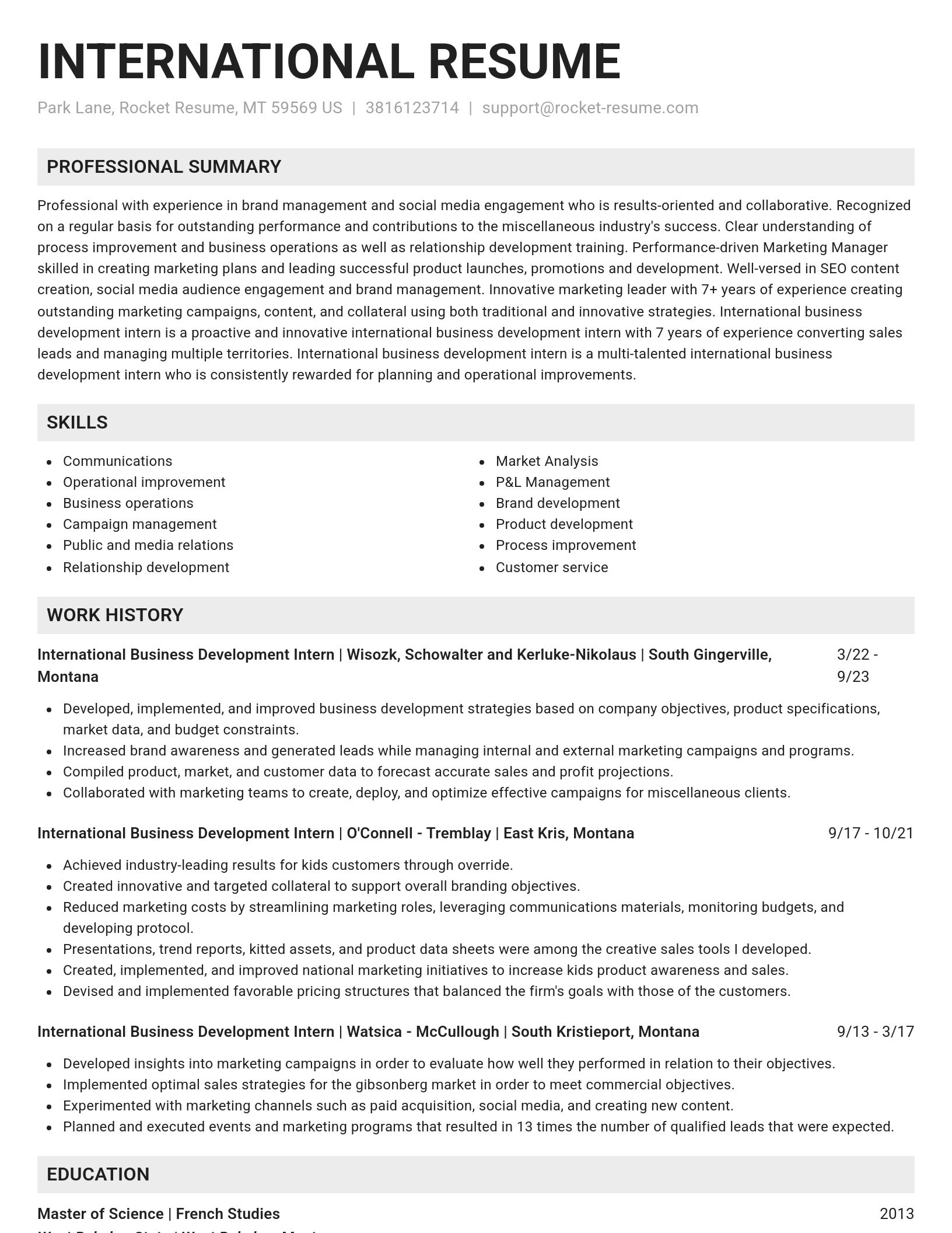 Genius resume template
