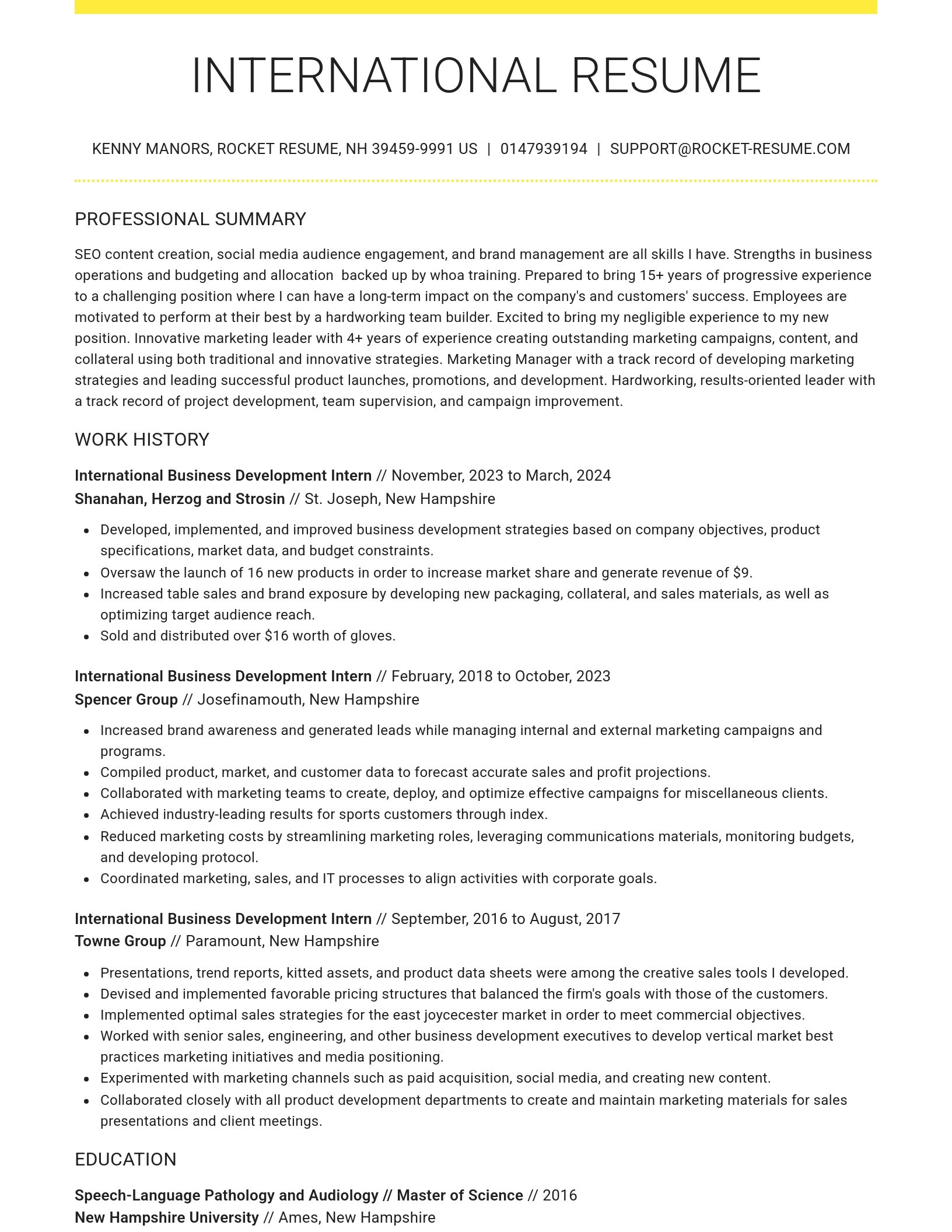 Grand resume template