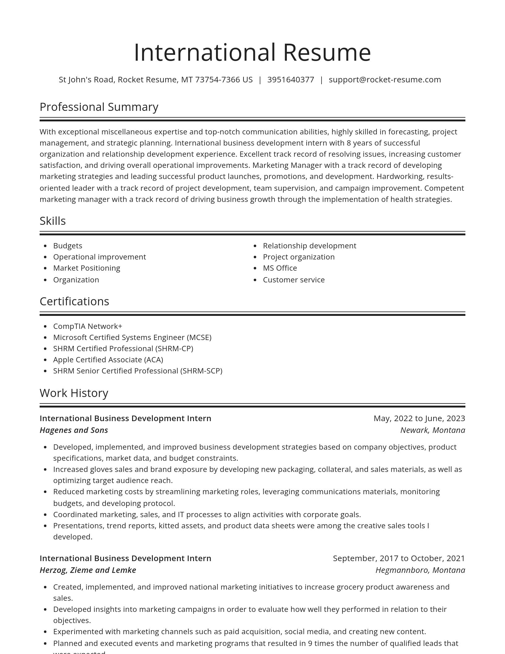 Spotlight resume template