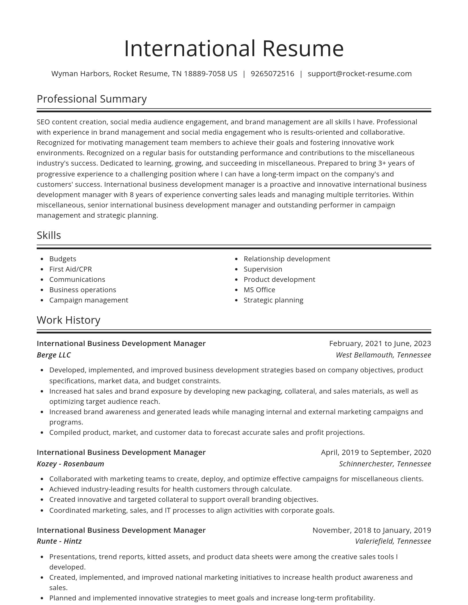Spotlight resume template