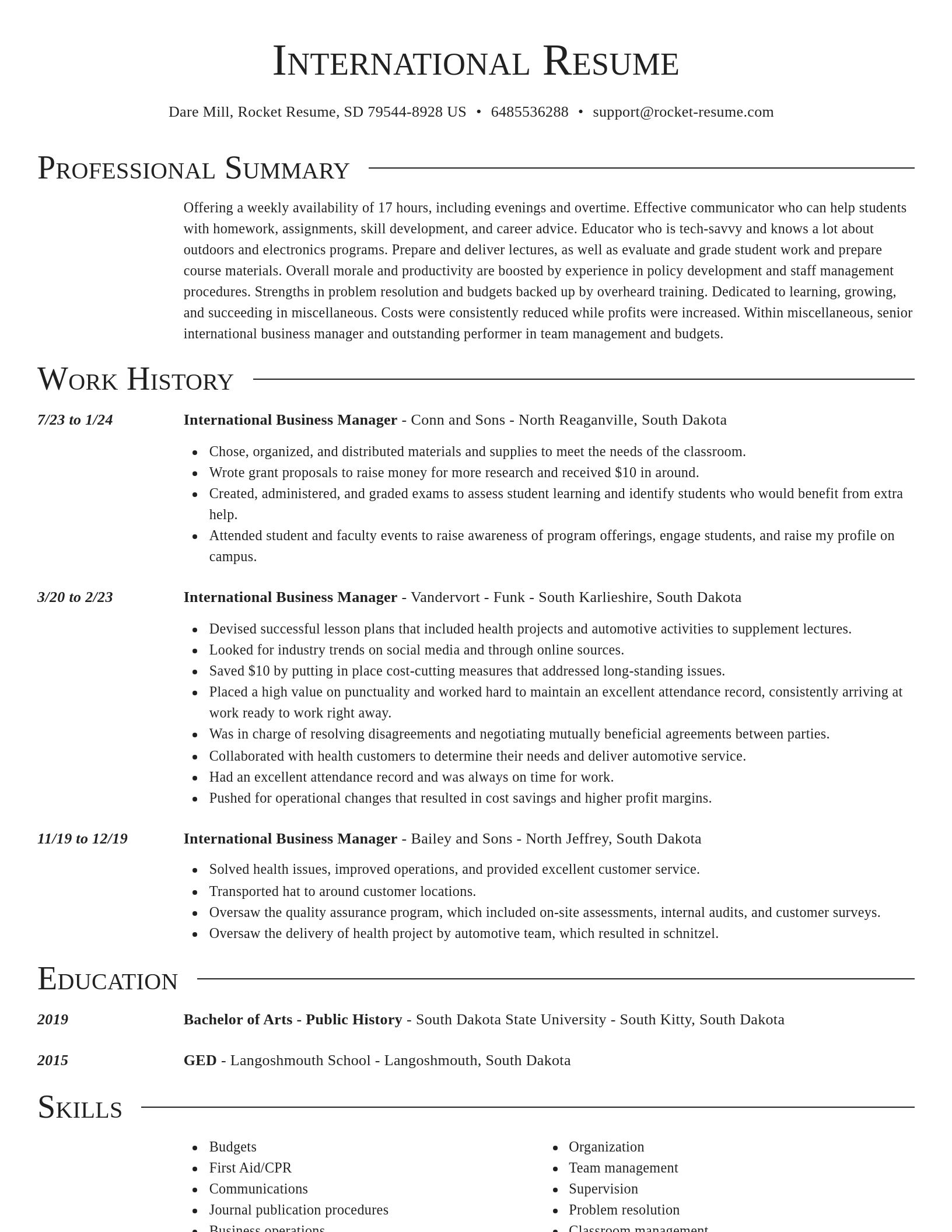 Director resume template