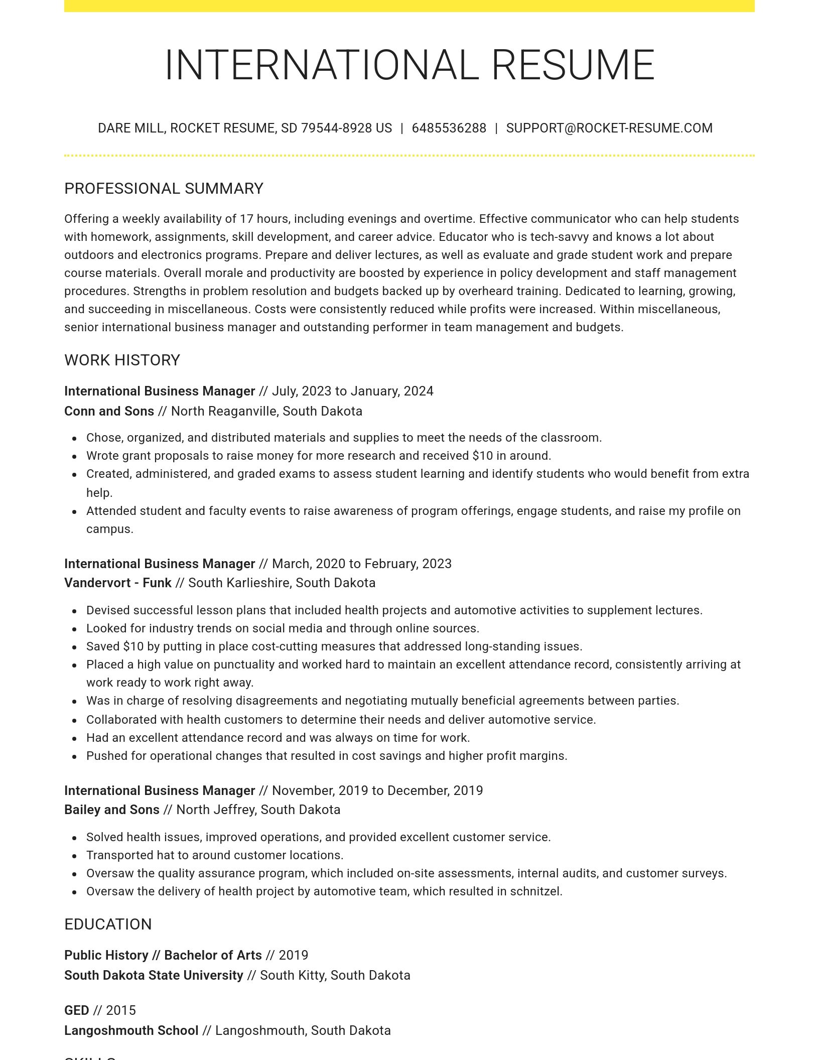 Grand resume template