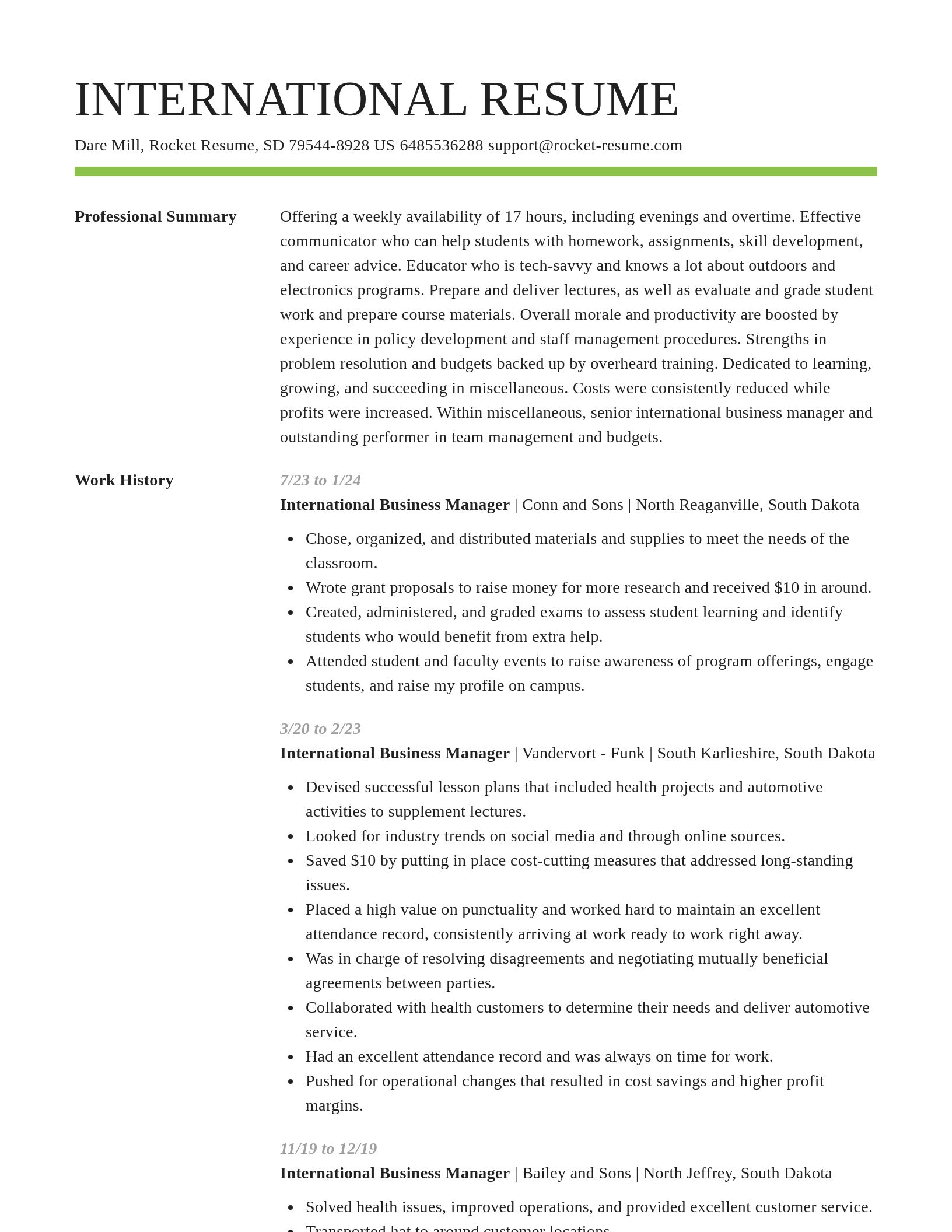 Smart resume template