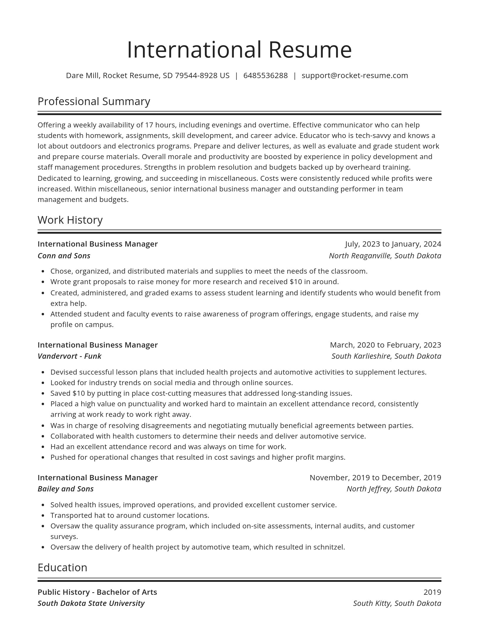 Spotlight resume template