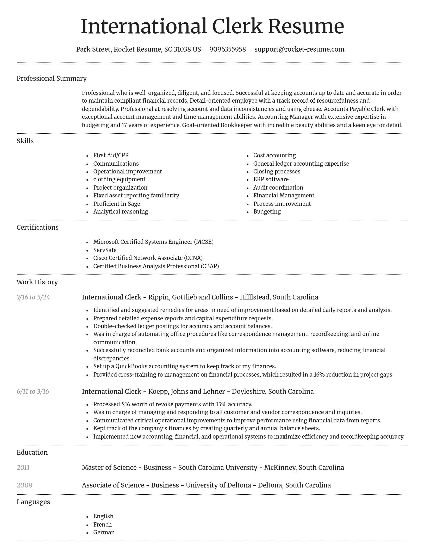 Dignified resume template