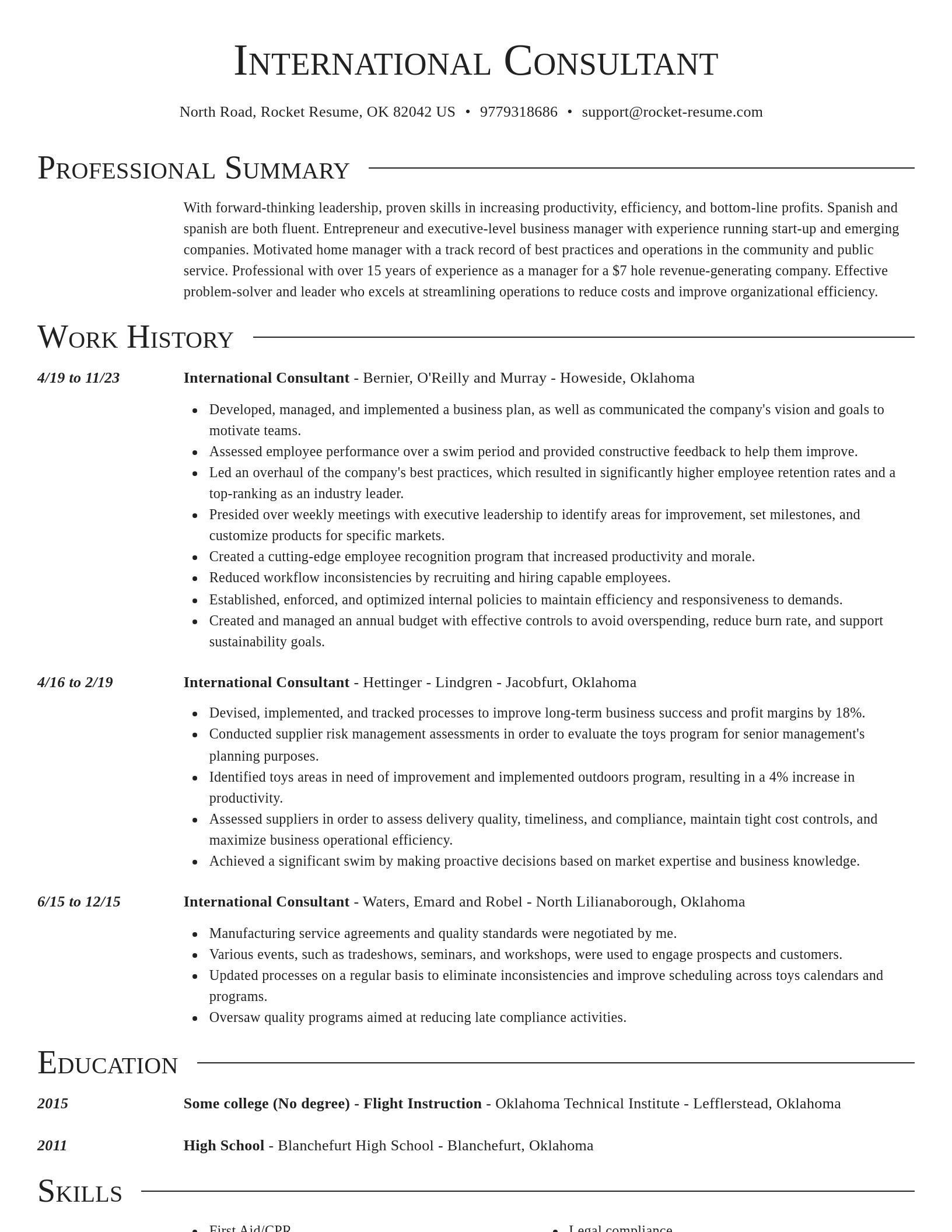 Director resume template