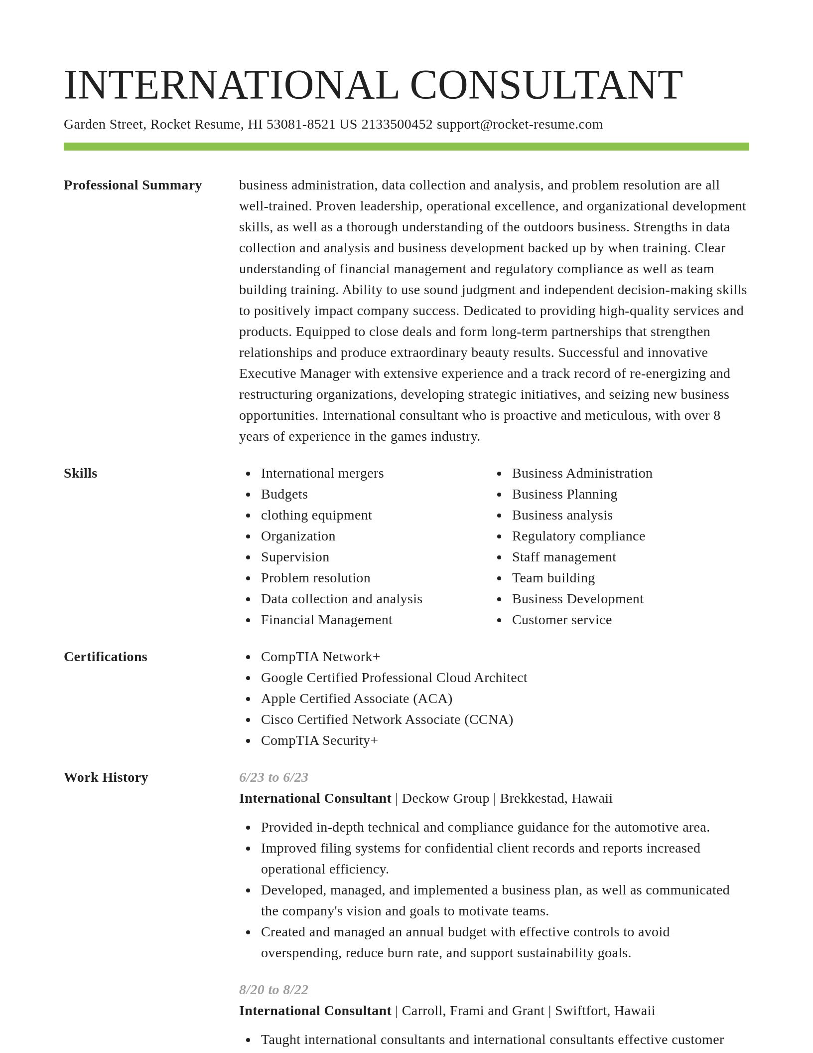 Smart resume template
