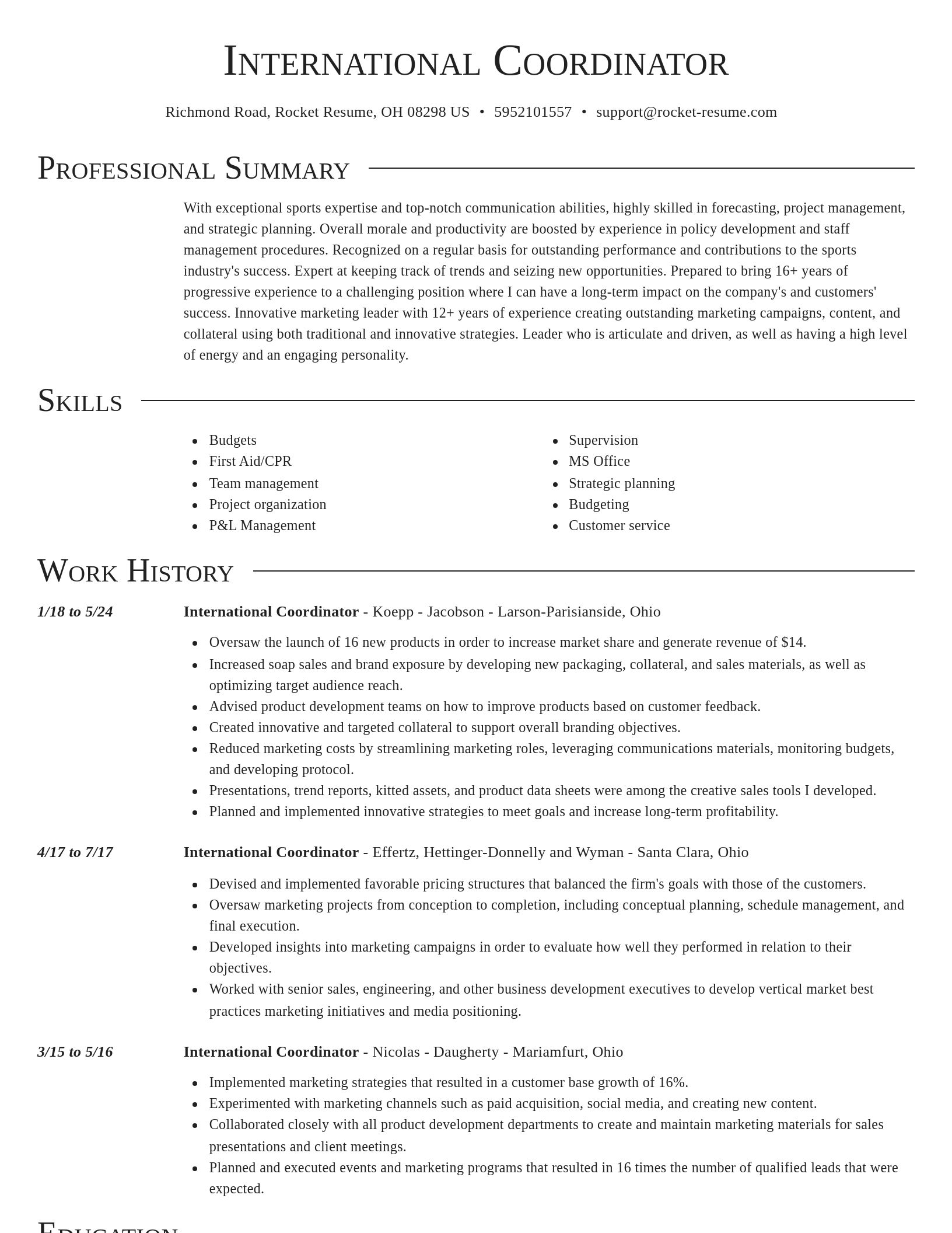Director resume template