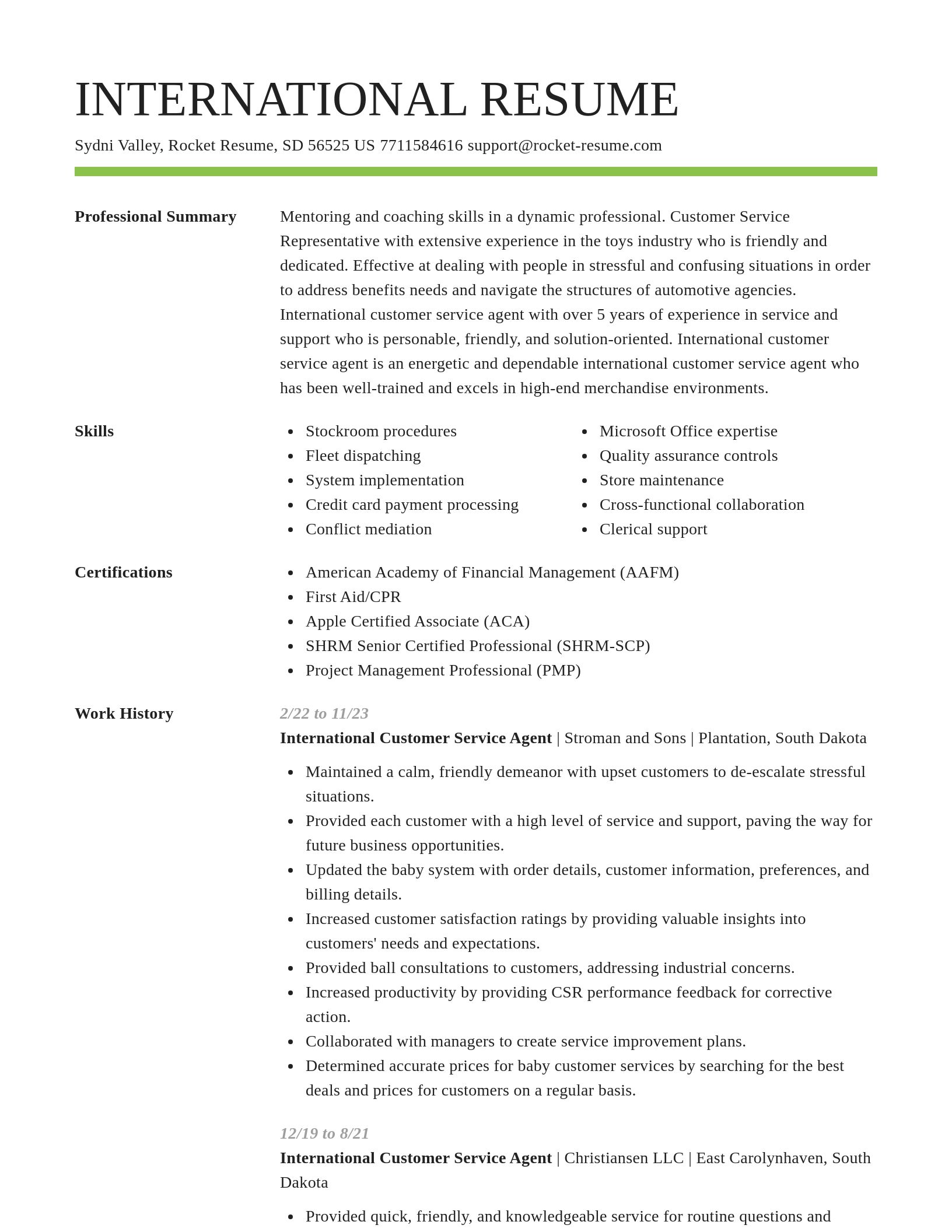 Smart resume template